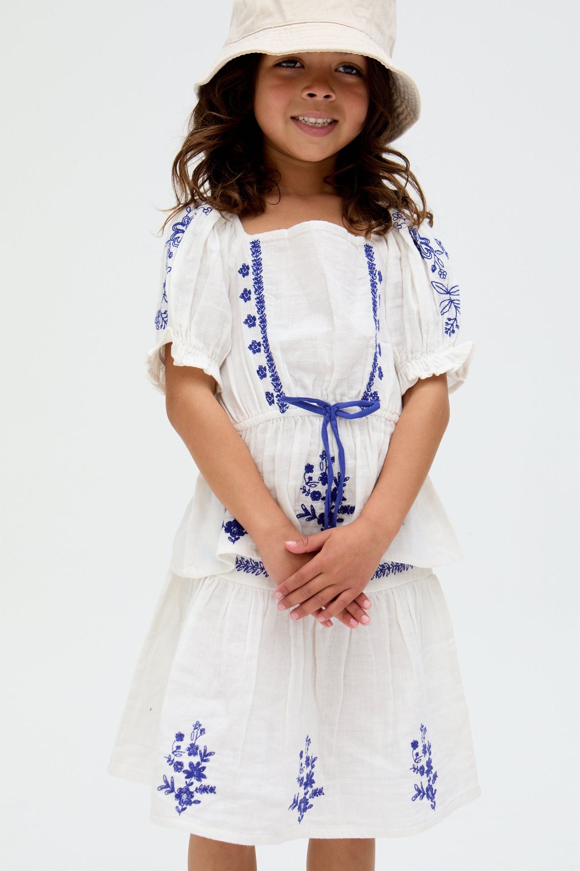 RAFFYA Hemdbluse »Kids Ally Peplum Embroidered Blouse Mädchen«