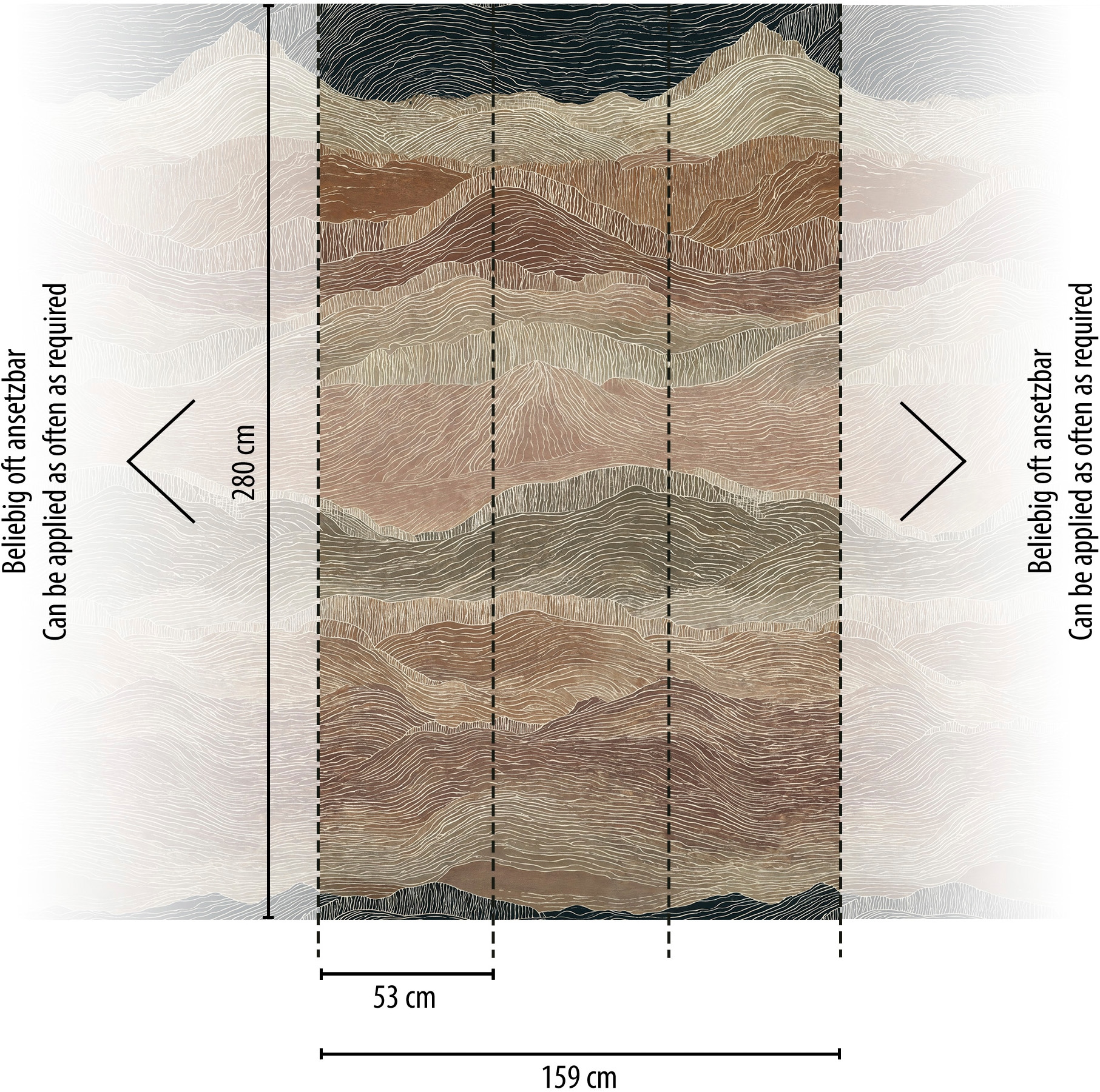 living walls Fototapete »The Wall 4 Structures – Atmosphärische Berglandschaft Vlies-Fototapete« Motiv | matt | naturalistisch leicht strukturiert Atmosphärische Berglandschaft mit atmosphärischer Tiefe