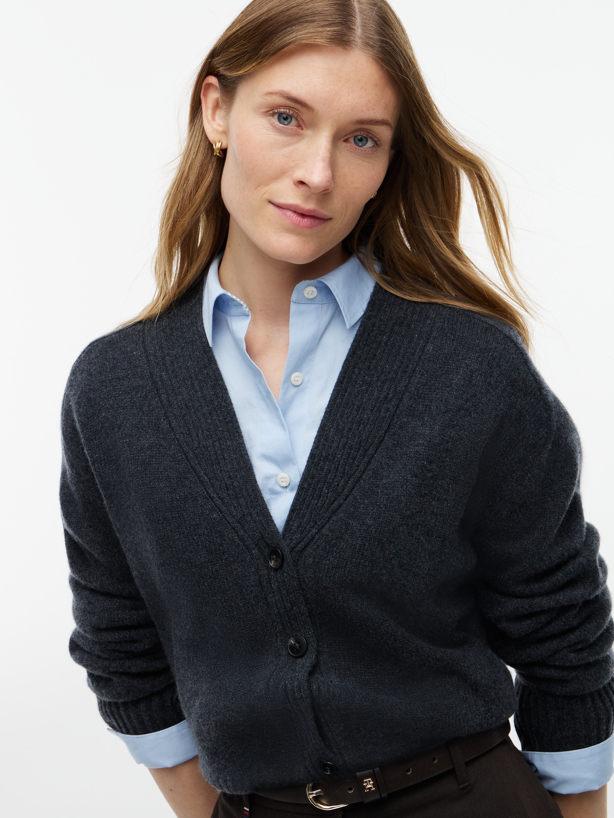 Tommy Hilfiger Strickjacke »CASHMERE BLEND V-NK CARDIGAN SWT« Wolle & Kaschmir, V-Ausschnitt