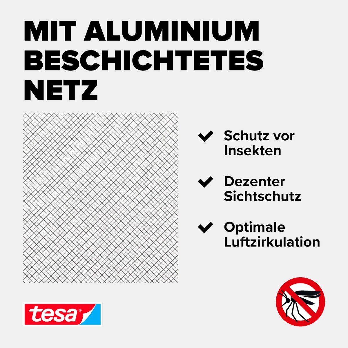 tesa Insektenschutz-Fensterrahmen »Insect Stop Comfort Fliegengitter für Fenster - 1,2 m : 1,4 m«, Insektenschutzgitter -Fliegenetz ohne Bohren- zuschneidbar -anthrazit