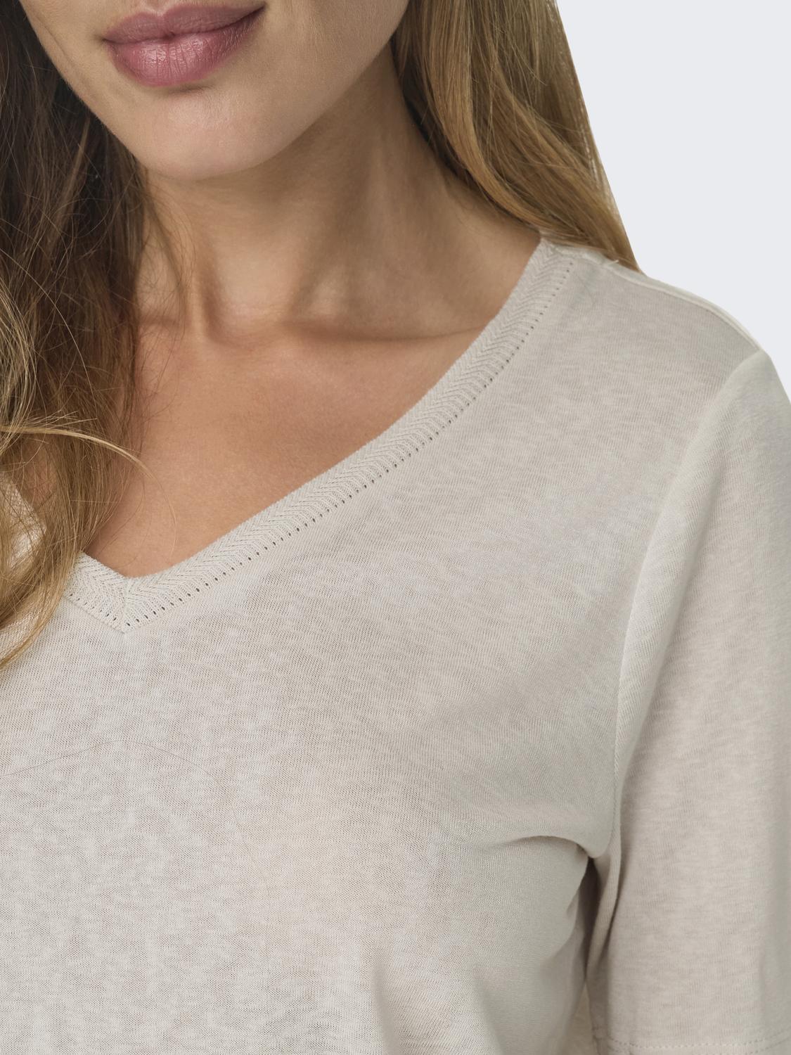 Thumbnail - ONLY Kurzarmshirt "ONLELISE S/S V-NECK TOP JRS NOOS"