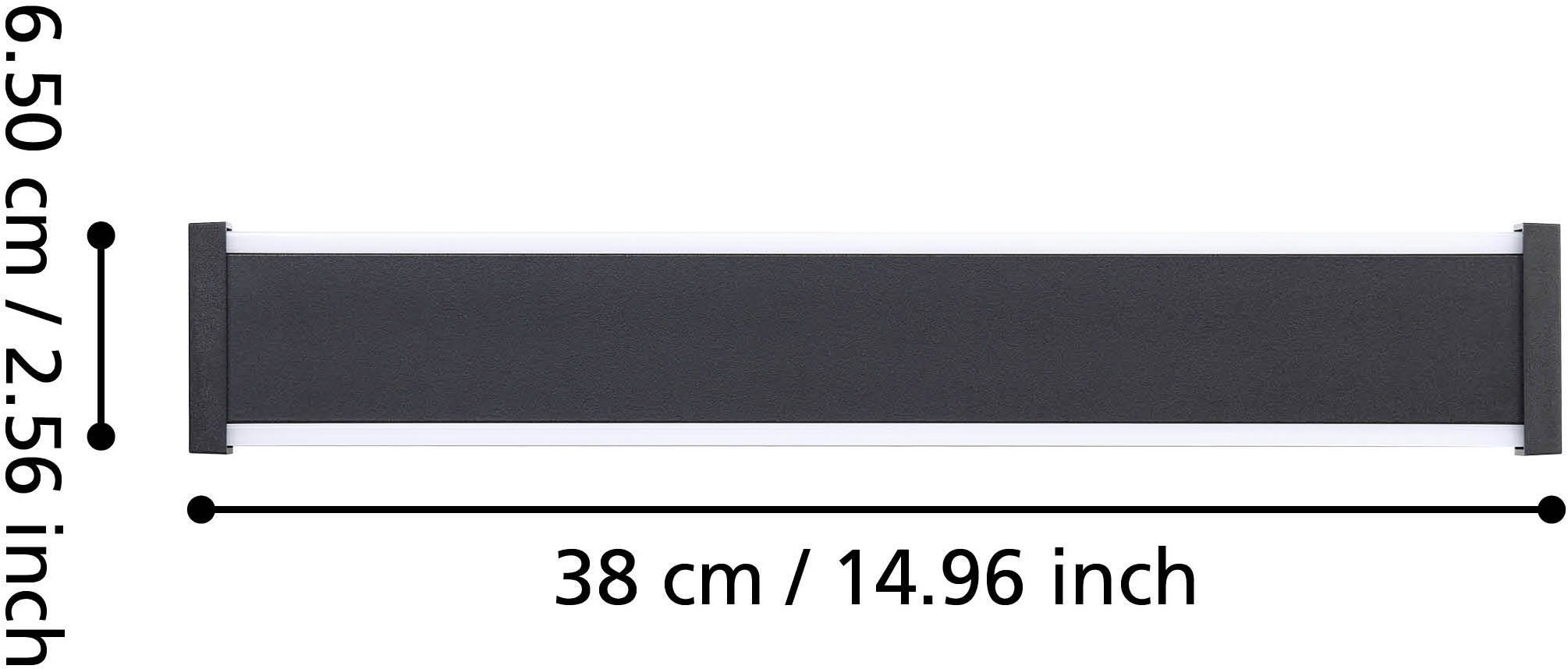 EGLO Wandleuchte »NEVIANO Wandlampe - Stahl, Kunststoff - LED - 2X3,7W - IP55« LED-Modul 1 Stk. Warmweiß Außenbeleuchtung, Außenwandleuchte, Terrasse, L38 x H6,5 x AL5 cm