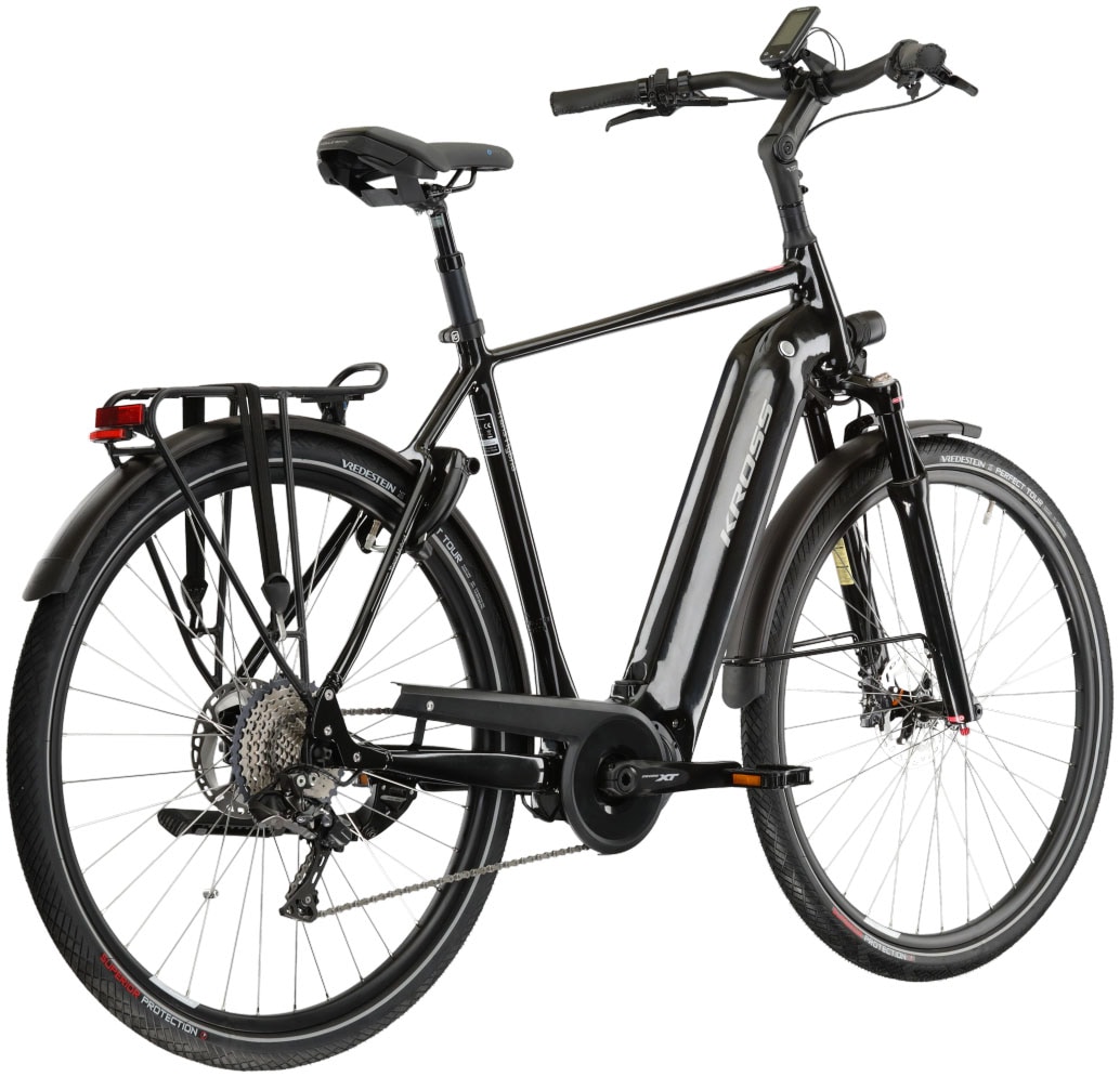 Kross E-Bike »E-Trekkingrad Trans Hybrid Prestige 630 28 Zoll schwarz«, 11 Gang, Shimano, DEORE XT DI2 M8050, Mittelmotor 250 W