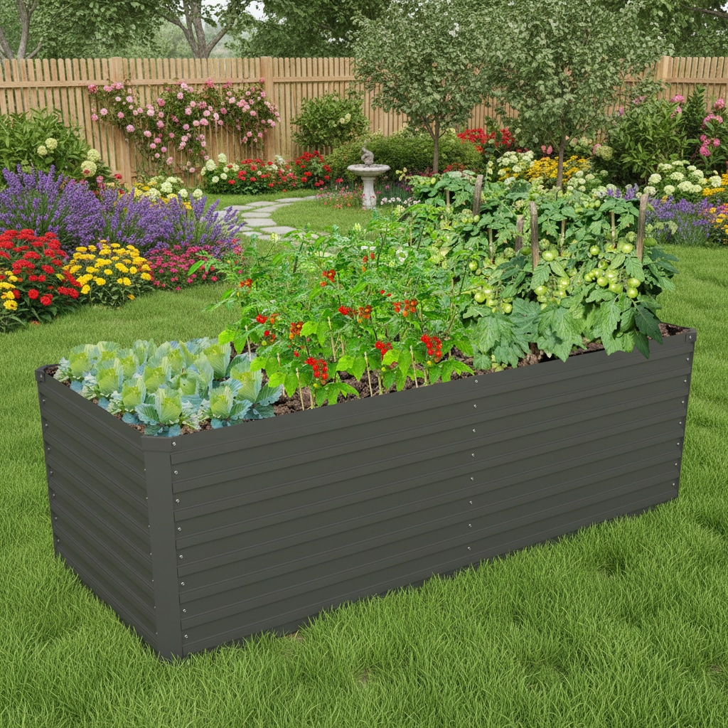 KONIFERA Hochbeet ""Emmy", bodenloses Gartenbeet aus verzinktem Stahl" mit Verstrebungen für mehr Stabilität, in zwei Farben
