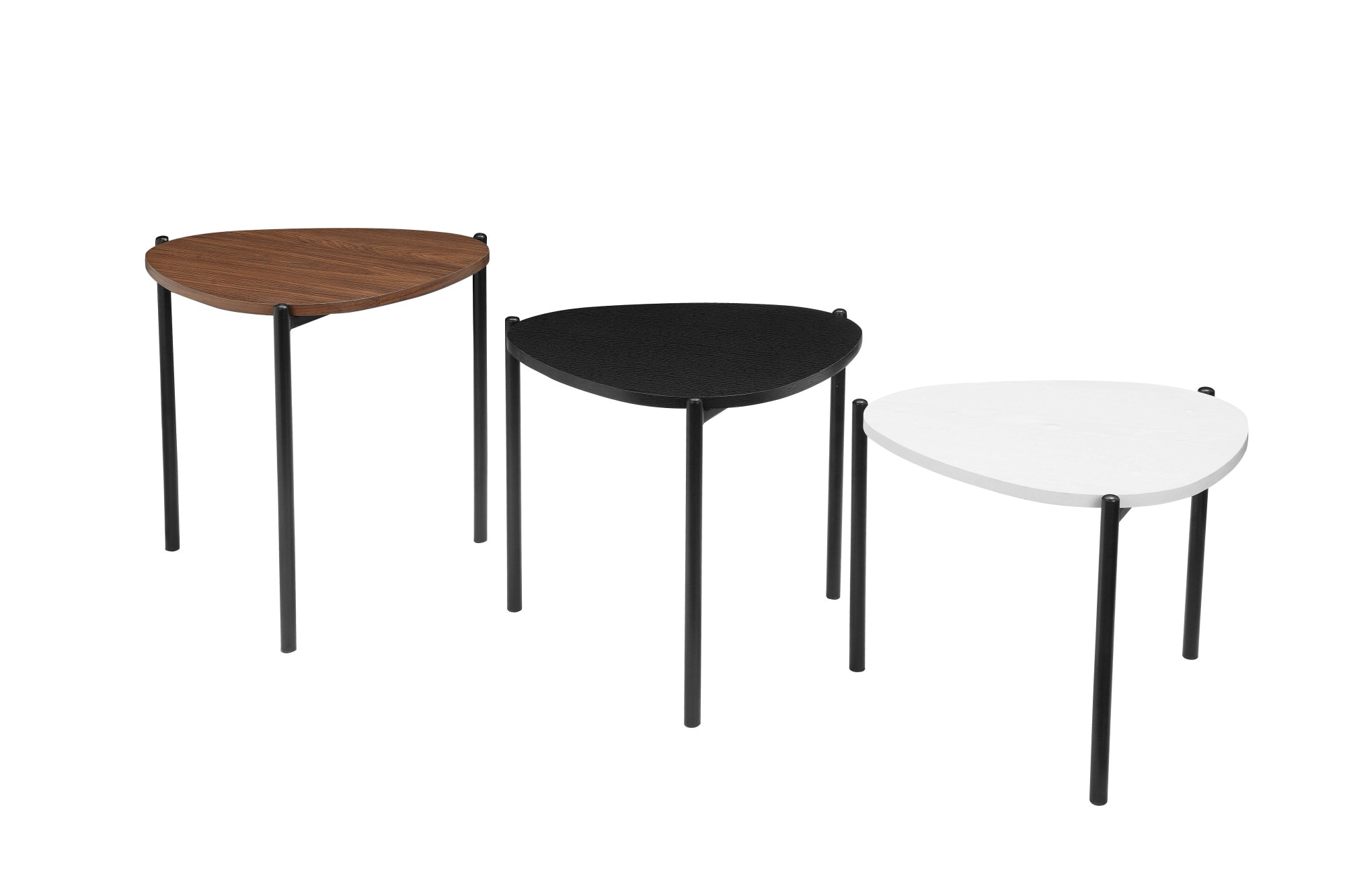 INOSIGN Couchtisch »Alek«, modernes 3tlg. Tischset walnuß, weiß und schwarz