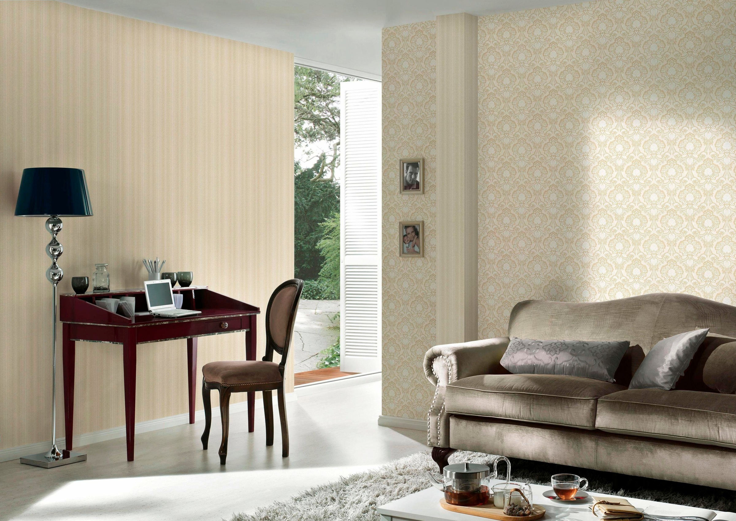living walls Papiertapete »Concerto«, Barock-ornamental-gemustert, Tapete Barock Metallic Tapeten Wohnzimmer Schlafzimmer Küche Design