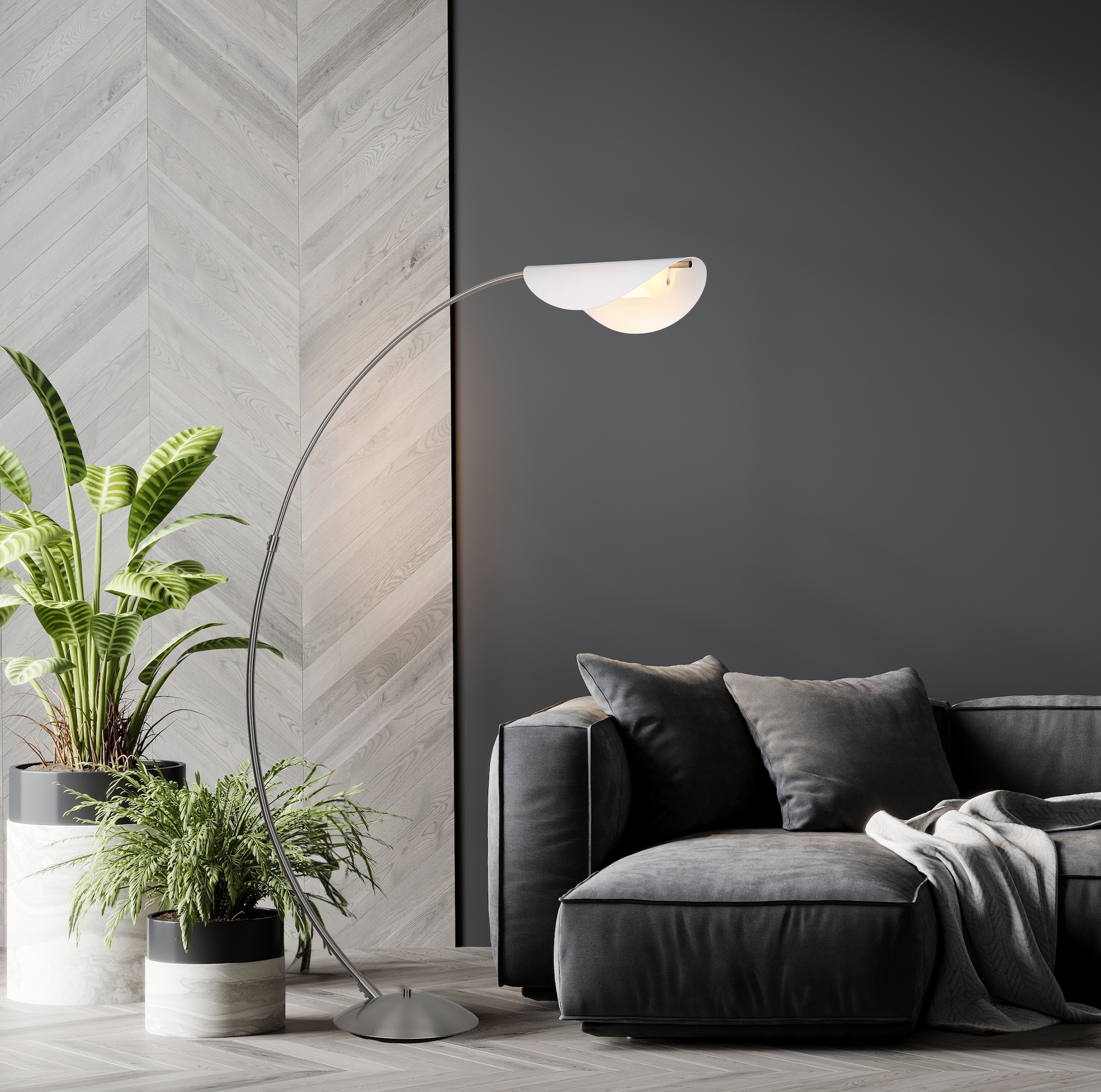 GLOBO LIGHTING LED Stehlampe »ROBLES«, Leuchtmittel LED-Modul | LED fest integriert, Stehleuchte/Wohnzimmer/Schlafzimmer/Flur