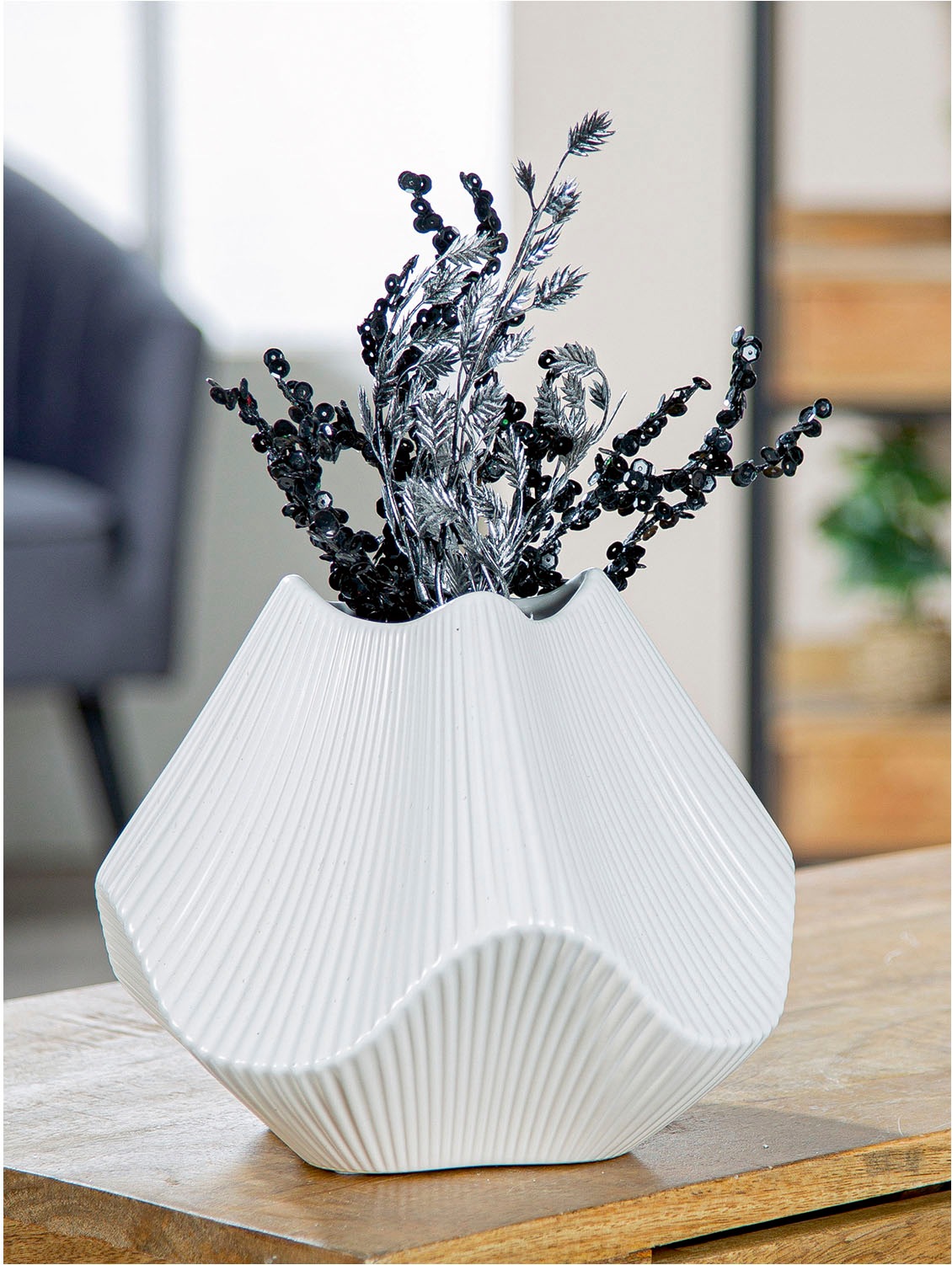 GILDE Tischvase "Vase Lamellen H. 18,5 cm", (1 St.) günstig online kaufen