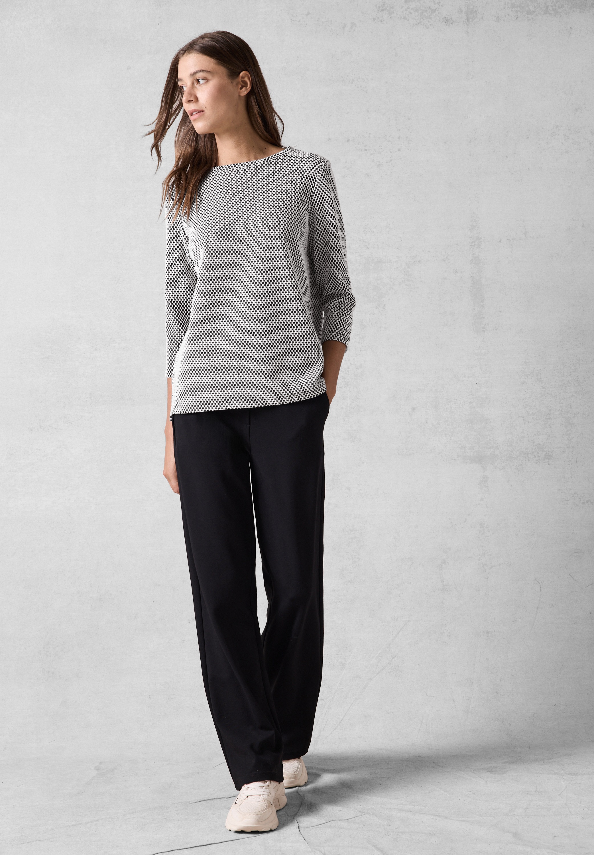 Cecil 3/4-Arm-Shirt, mit U-Boot-Ausschnitt