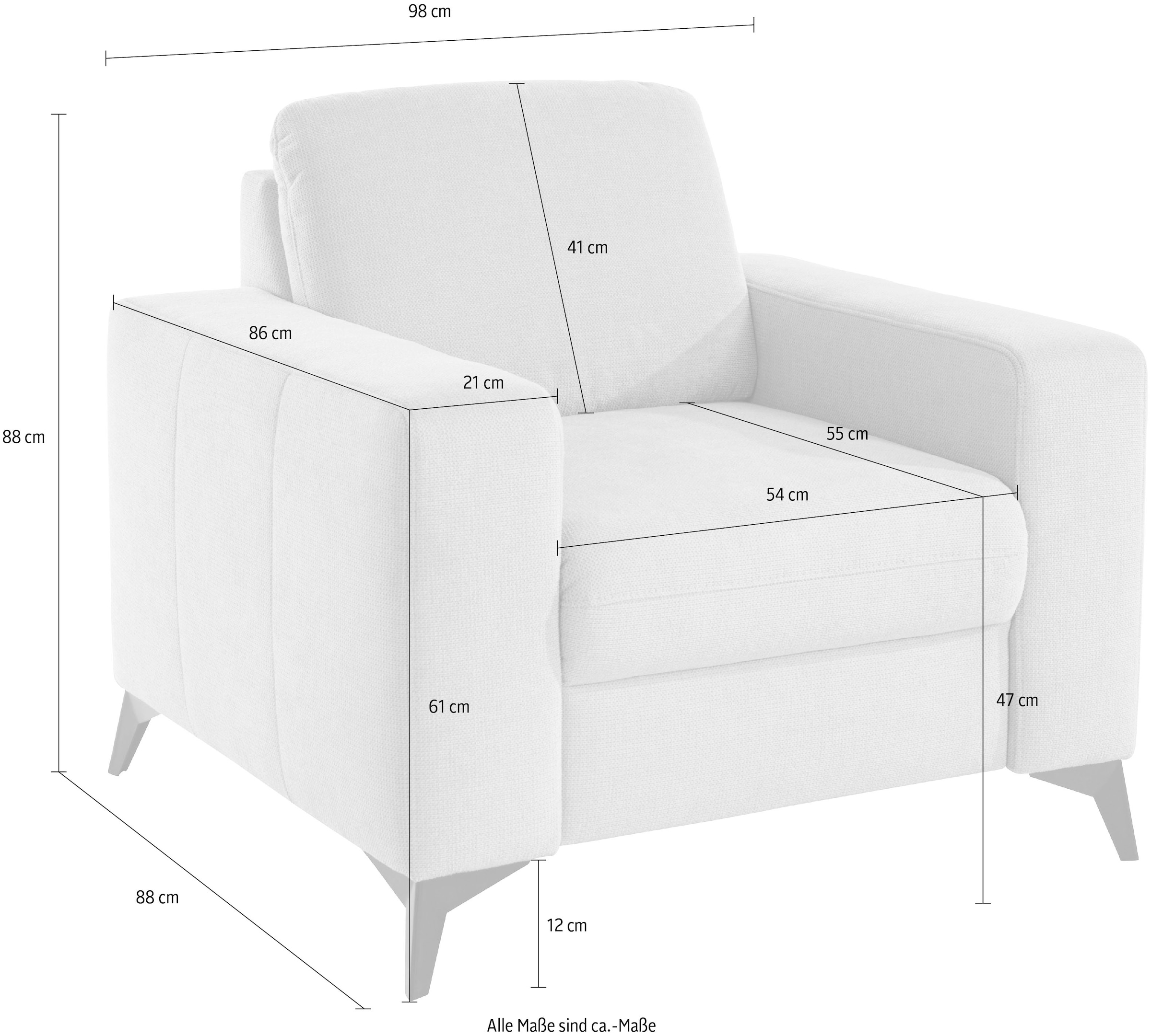 Places of Style Sessel »Lolland«, passend zur Serie "Lolland", wahlweise mit feucht abwischbarem Bezug