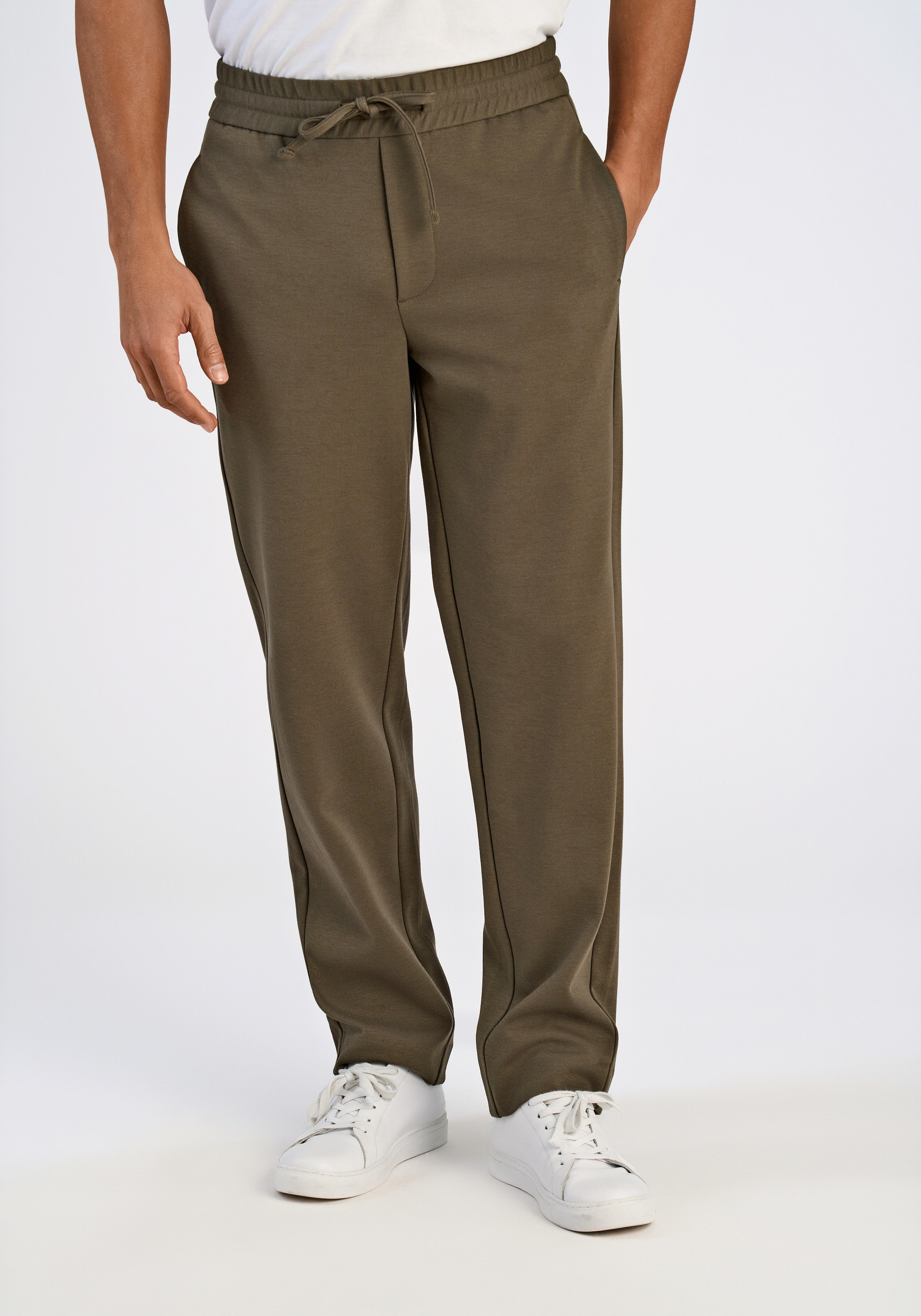 Stoffhose LINDBERGH "Stoffhose Relaxed Fit", Herren, Gr. XXL, true army, Obermaterial: 75% Polyester, 22% Viskose, 3% Elasthan, meliert, relaxed fit, Hosen Stoffhose