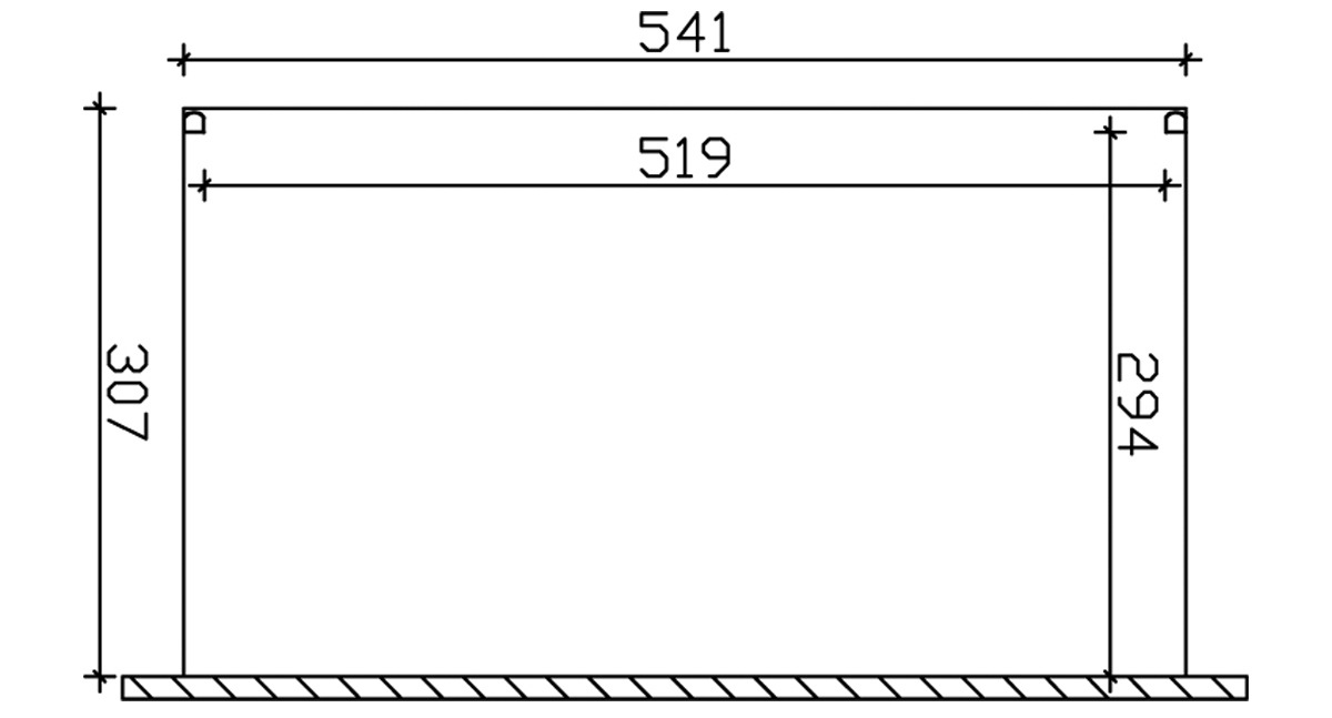 Skanholz Terrassendach »Modena«, 541 cm Breite, verschiedene Tiefe