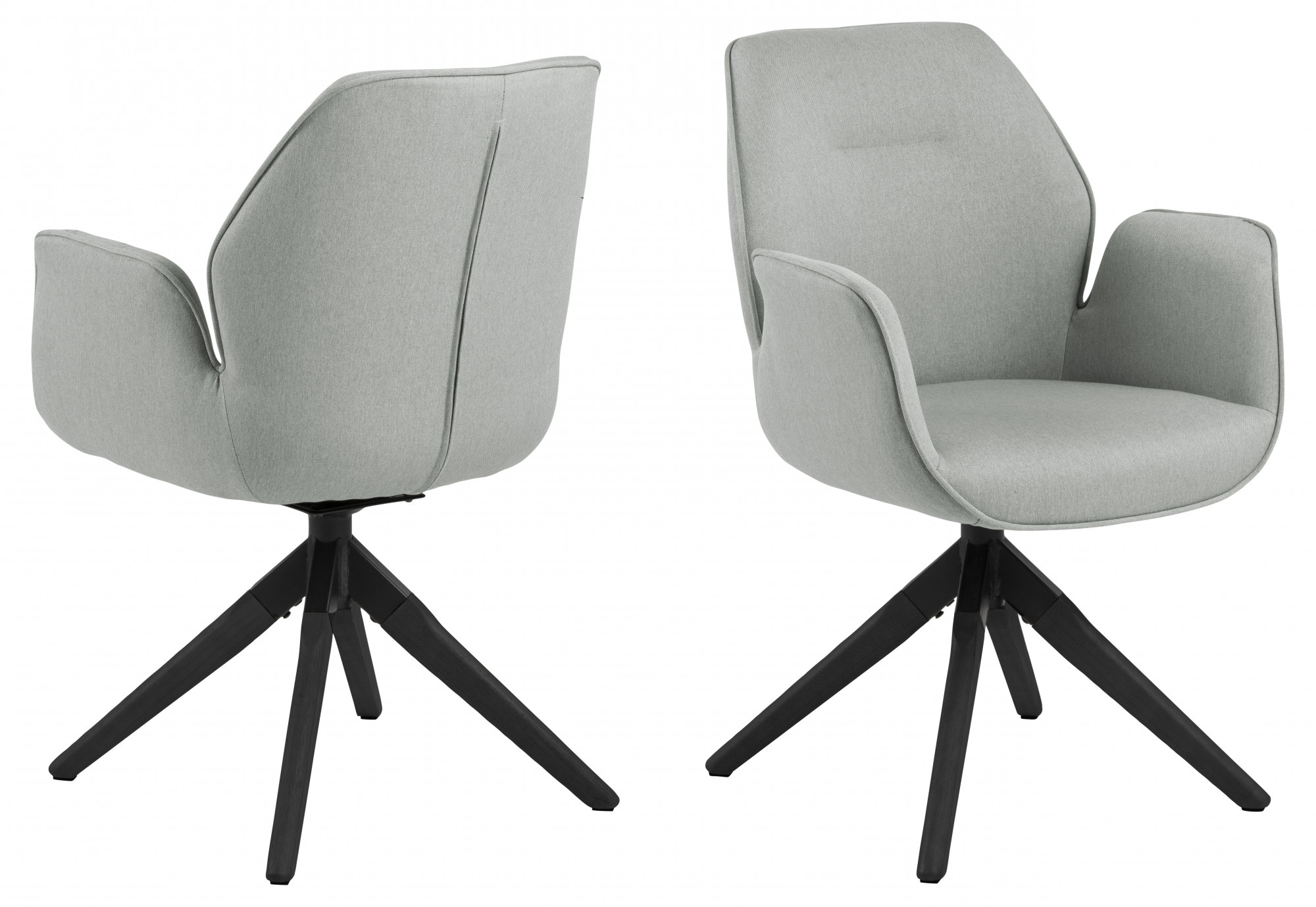 ACTONA GROUP Esszimmerstuhl »Alma«, 1 St., Polyester, mit eleganten Kedern, Drehstuhl mit Rückholfunktion