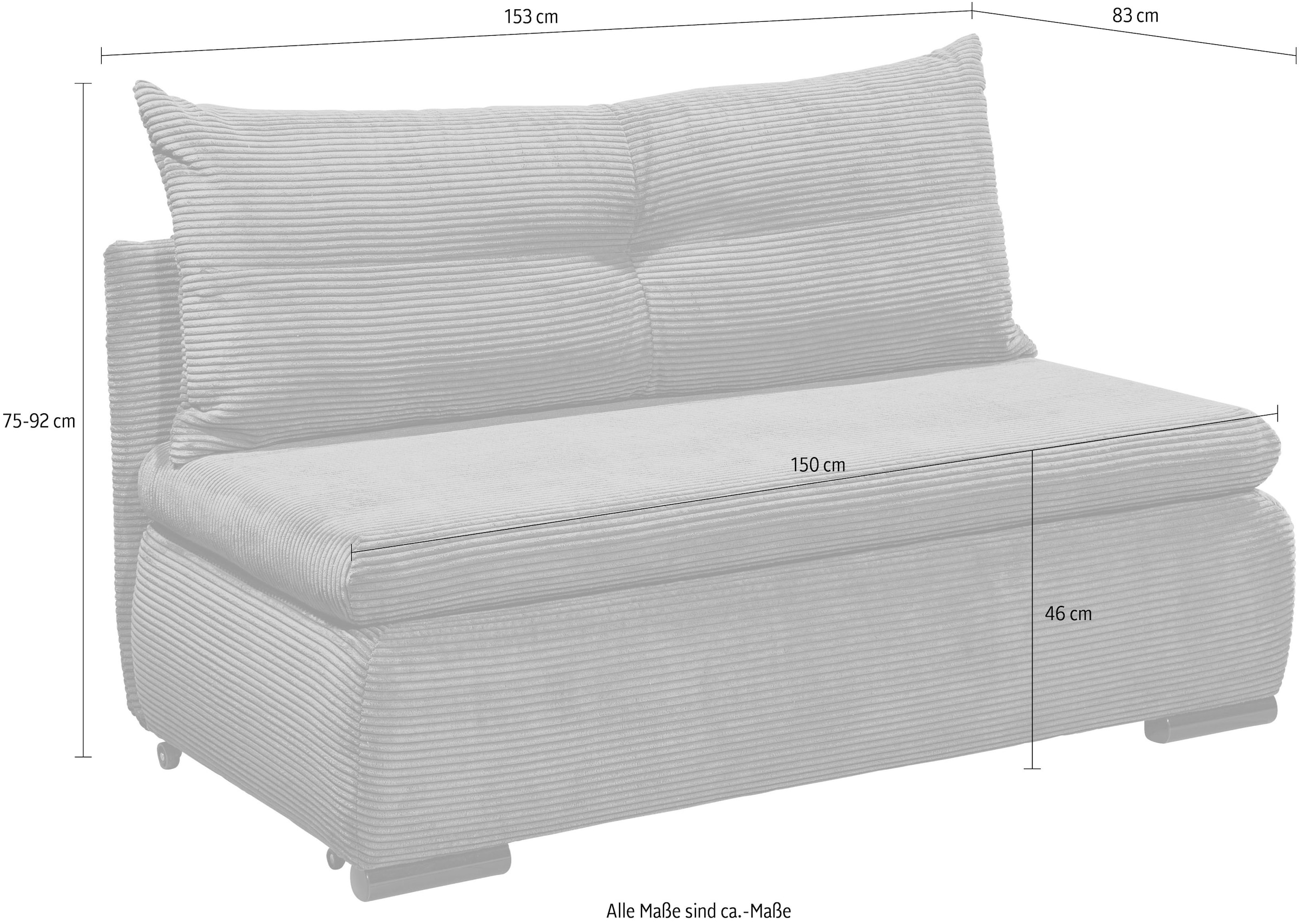 ED EXCITING DESIGN Schlafsofa »Charlie«, Schlafsessel mit Bettkasten & 1 Rückenkissen