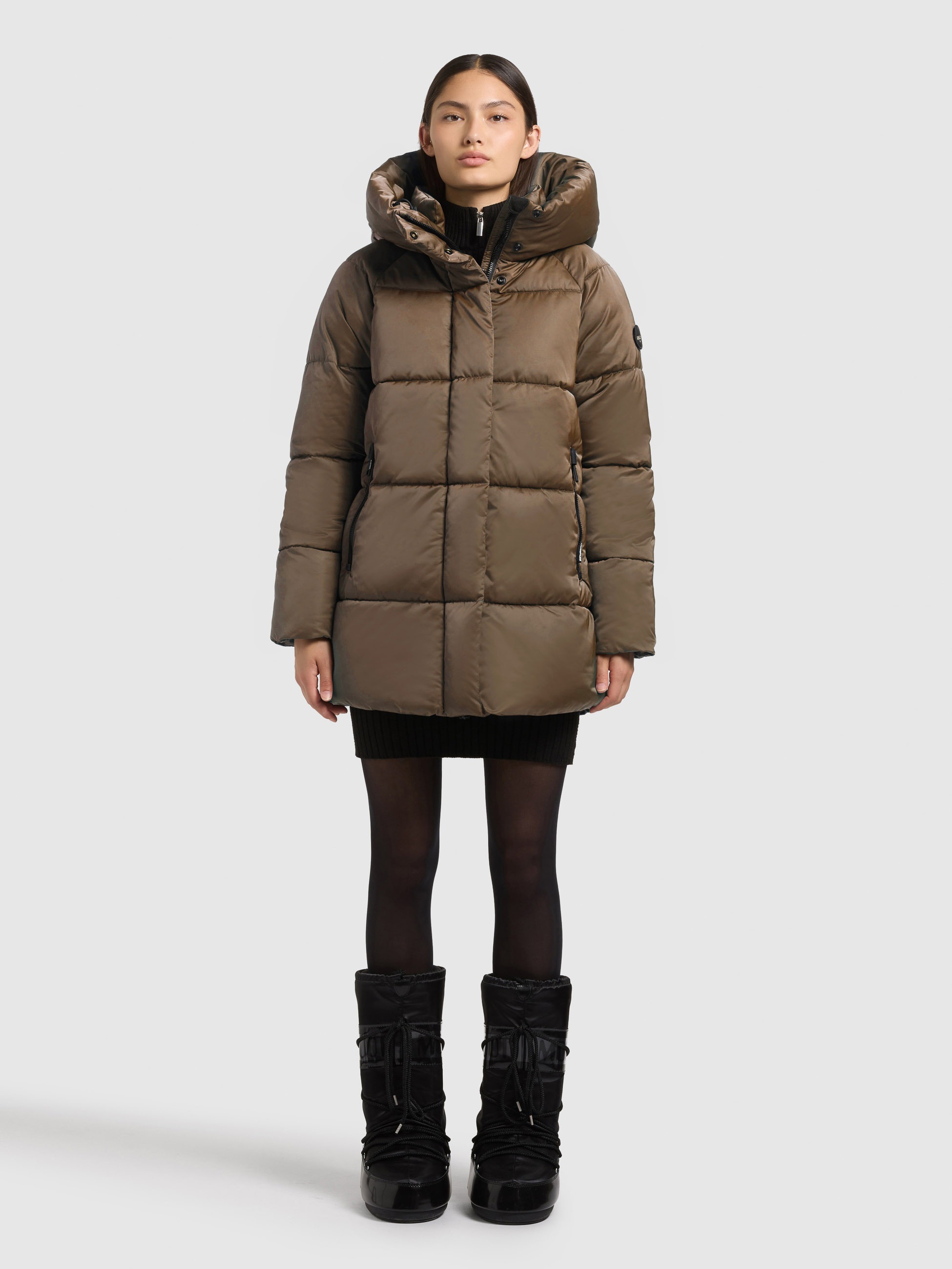 KHUJO Damen Steppjacke "SUDA"cane braun, Gr. M, unifarben, 100% Polyester, Jacken