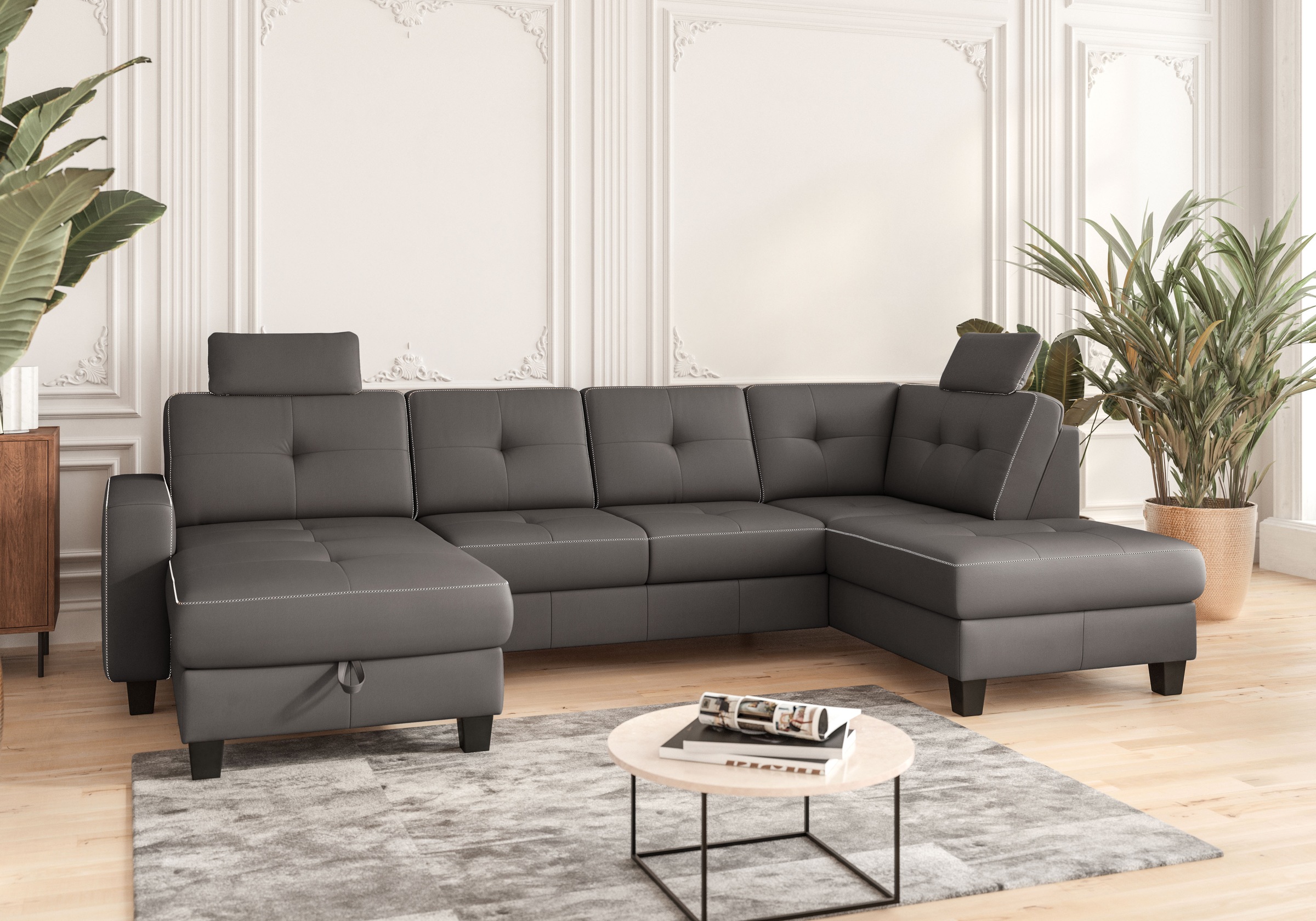 Places of Style Wohnlandschaft »Varese«, wahlweise mit Bettfunktion und Bettkasten