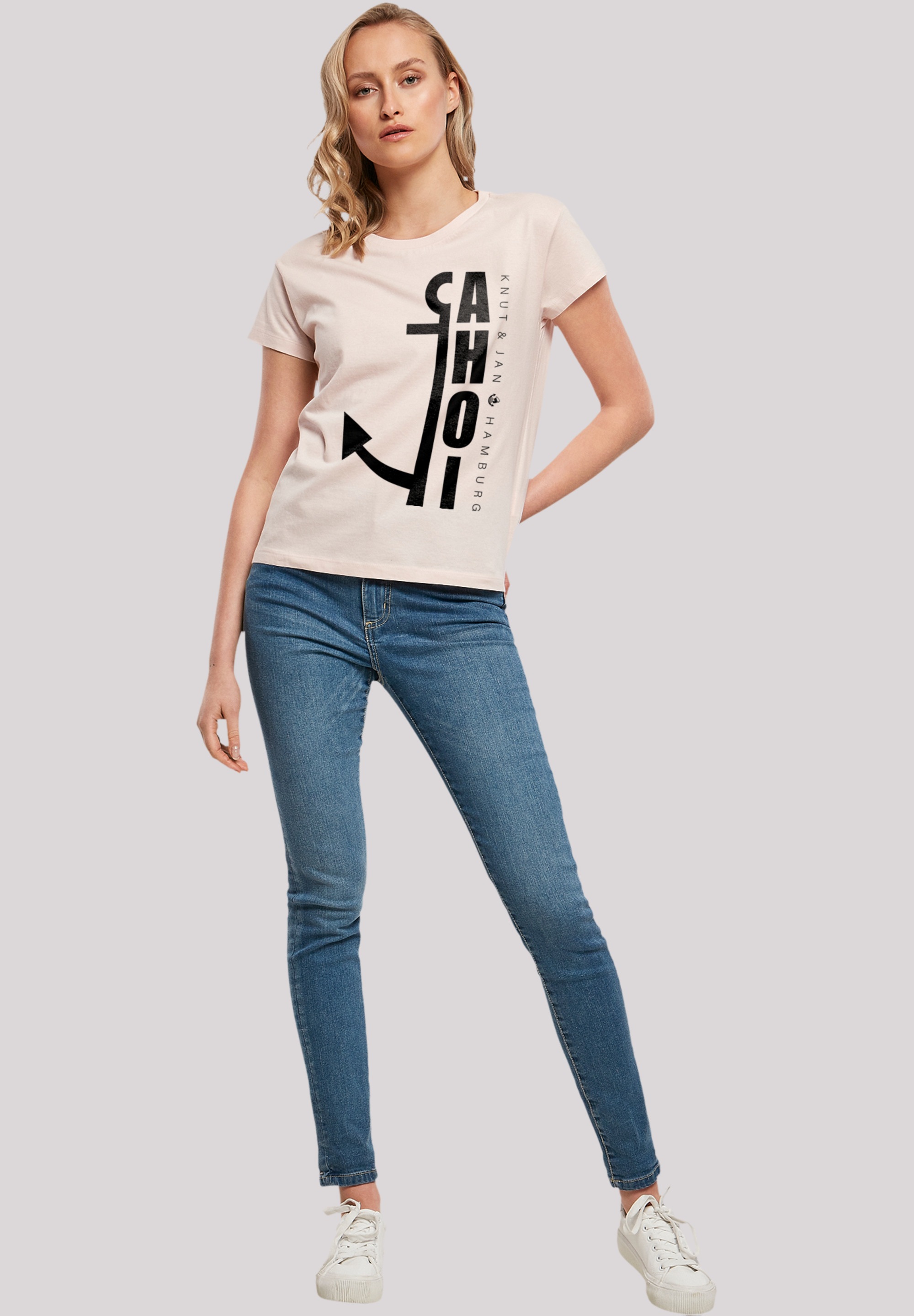 F4NT4STIC T-Shirt »Ahoi Anker Knut & Jan Hamburg«, Print
