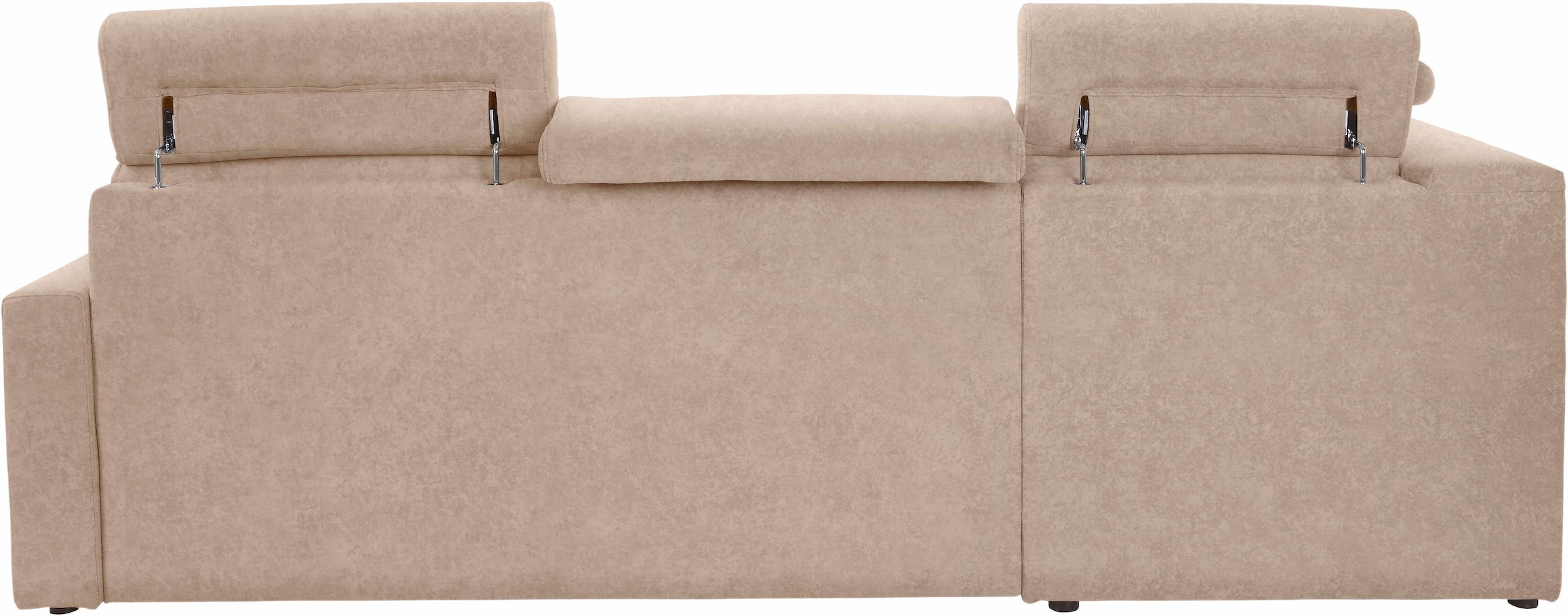 DOMO collection Ecksofa »Ava, moderne Sitzheftung mit toller Doppelnaht, komfortabel, L-Form«, mit Ottomane, inkl. Federkern, wahlweise mit Kopfteilverstellungen