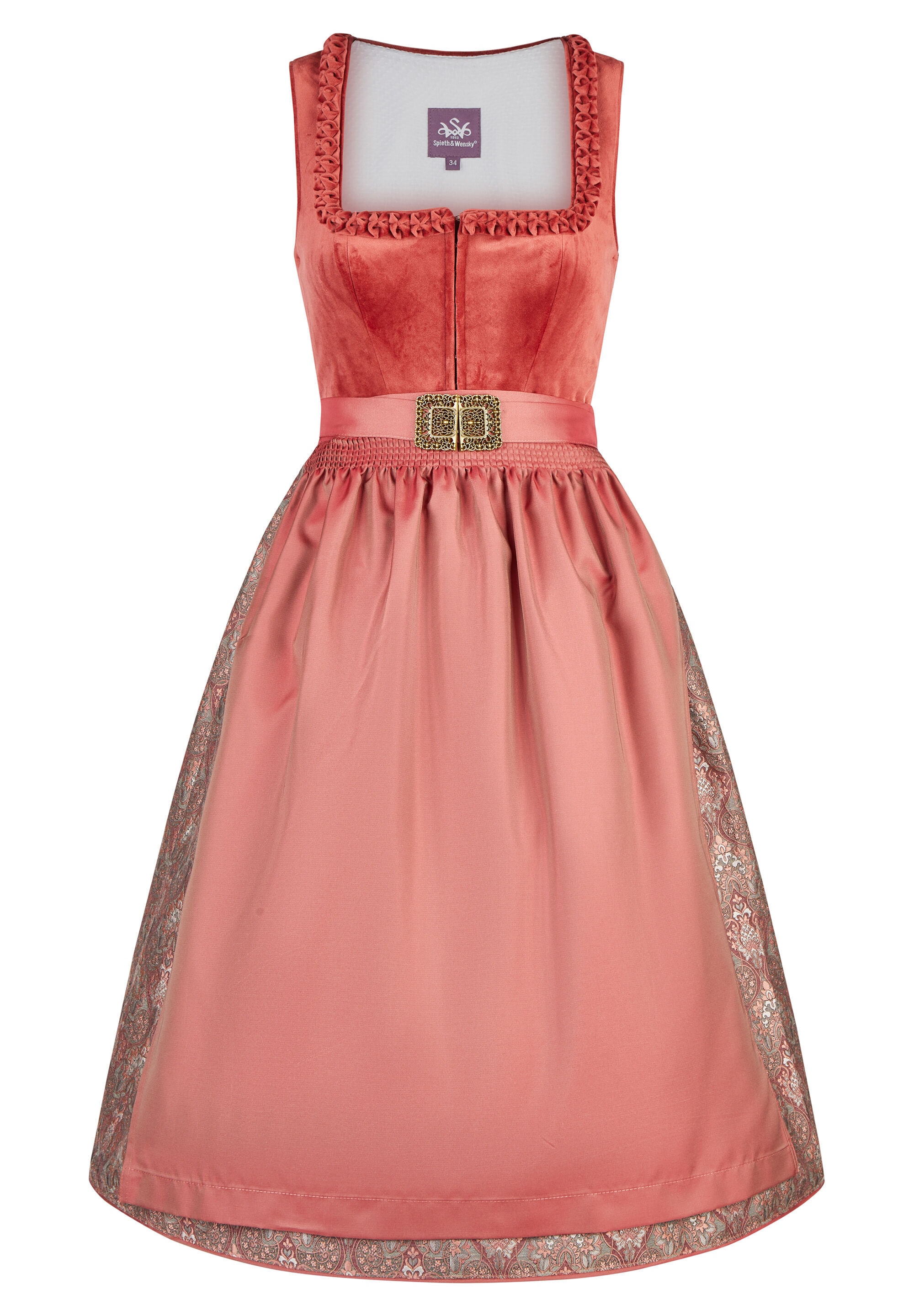 Spieth & Wensky Dirndl "Spieth & Wensky Dirndl Koral" mit dekorativer Schürze