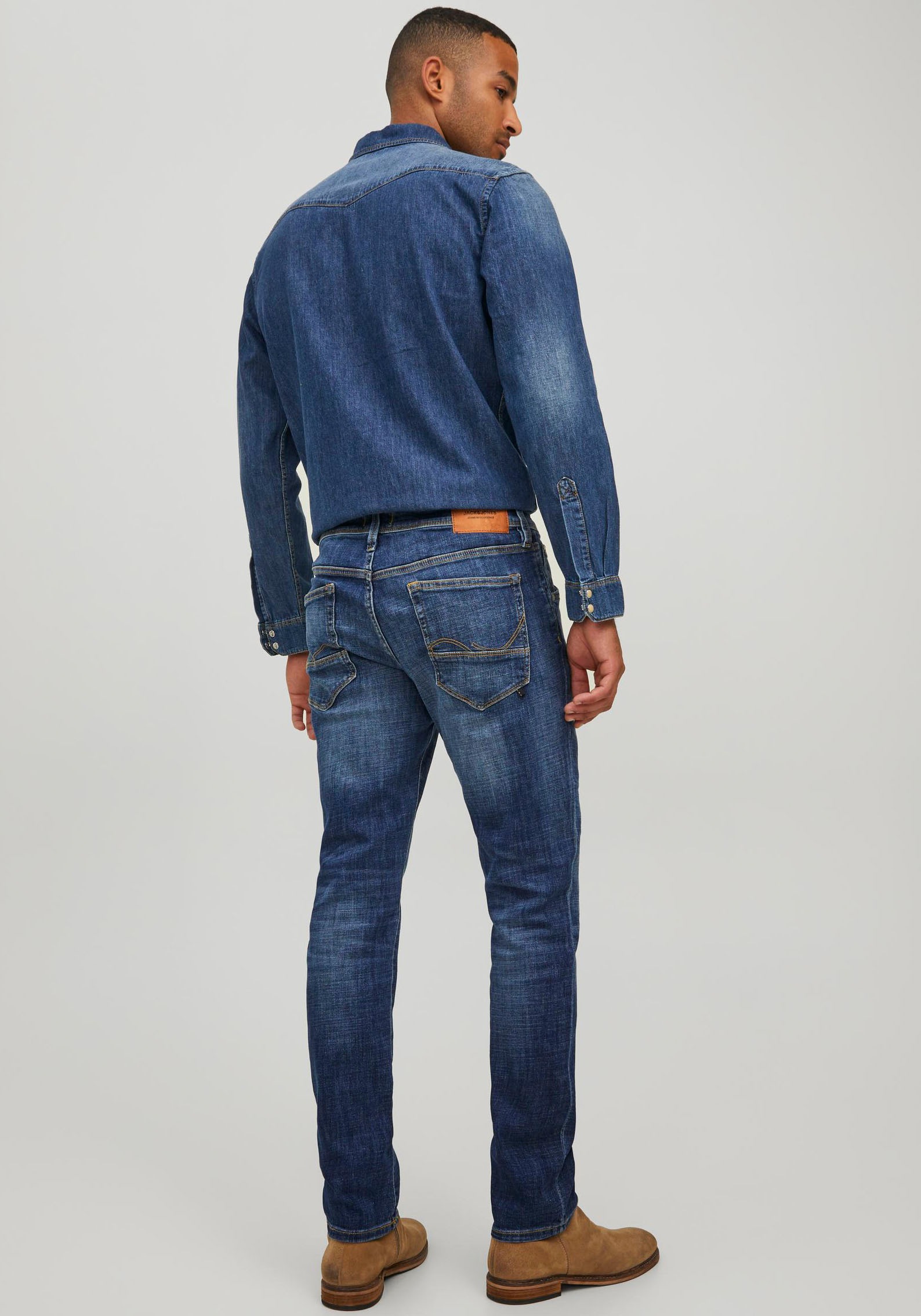 Jack & Jones Herren Jeans JJIGLENN JJFOX GE 348 - Slim Fit - Blau - Blue De günstig online kaufen