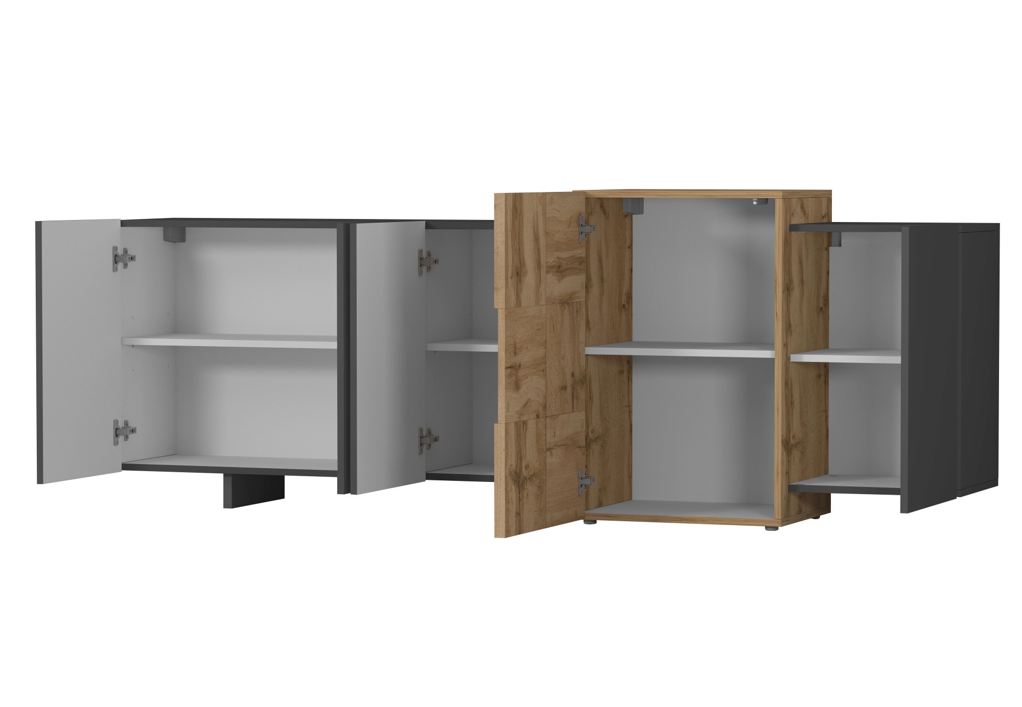 OTTO home Sideboard »Sideboard NEXOS, Kommode, Schrank, Kredenz« 1 Stk. tlg. Mit 5 Drehtüren, 8 geschlossenen Fächern, reversibel, B. 210 cm