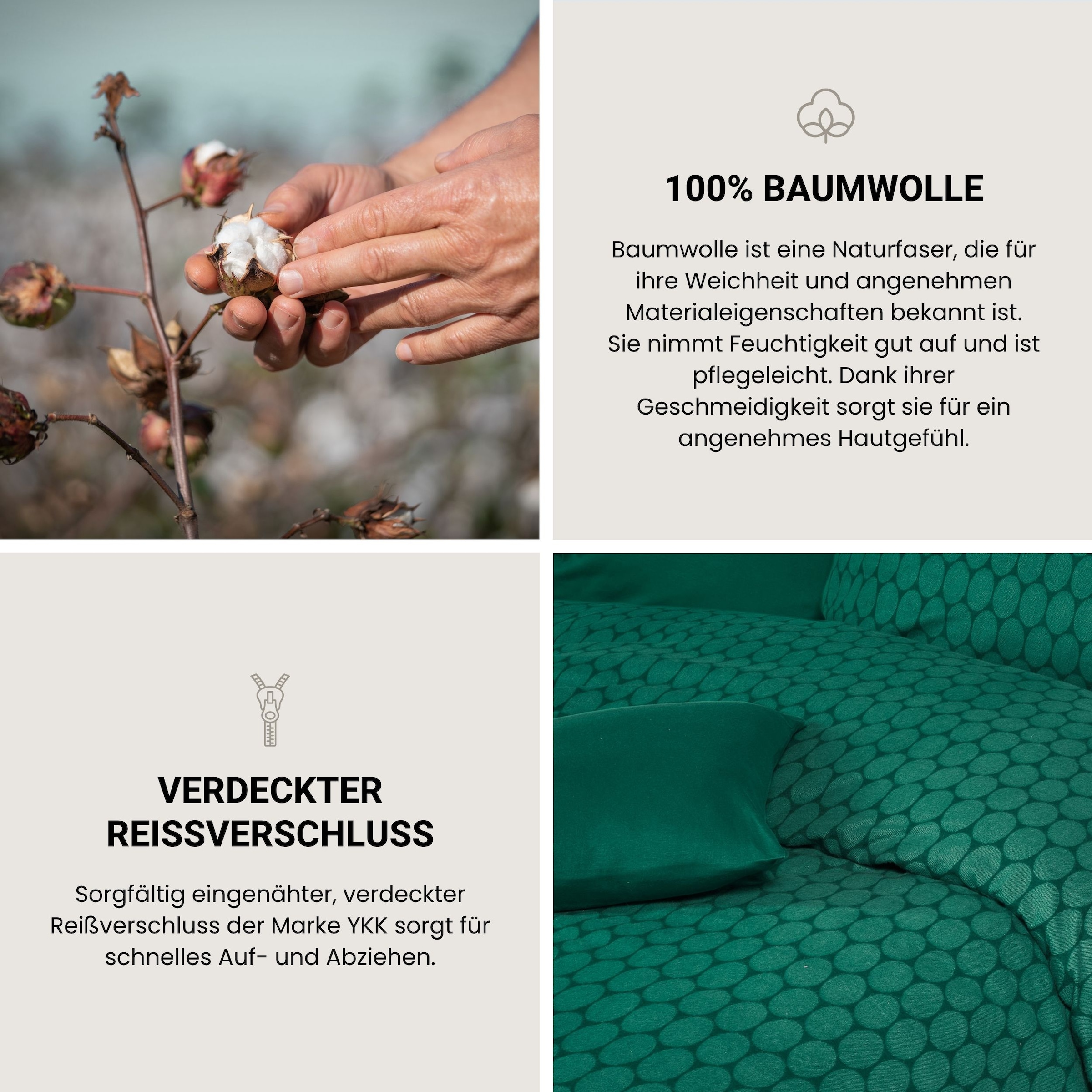 Schiesser Bettwäsche »Drops aus wärmender Feinbiber-Qualität mit dezentem Grafikprint« 2 Stk. OEKO-TEX® MADE IN GREEN