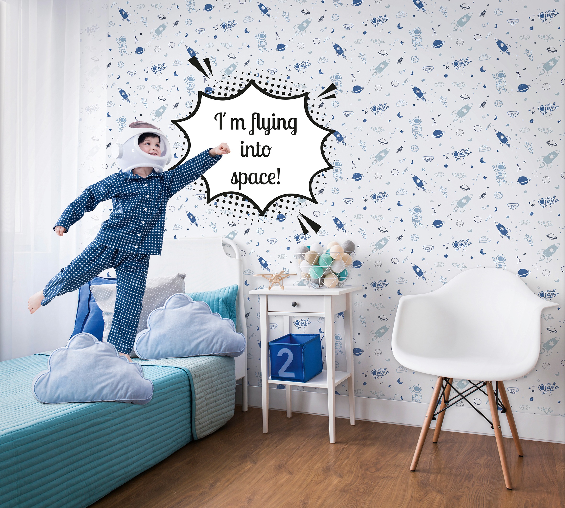 Marburg Kindertapete, Weltall-matt, moderne Tapete für Wohnzimmer Schlafzimmer Küche