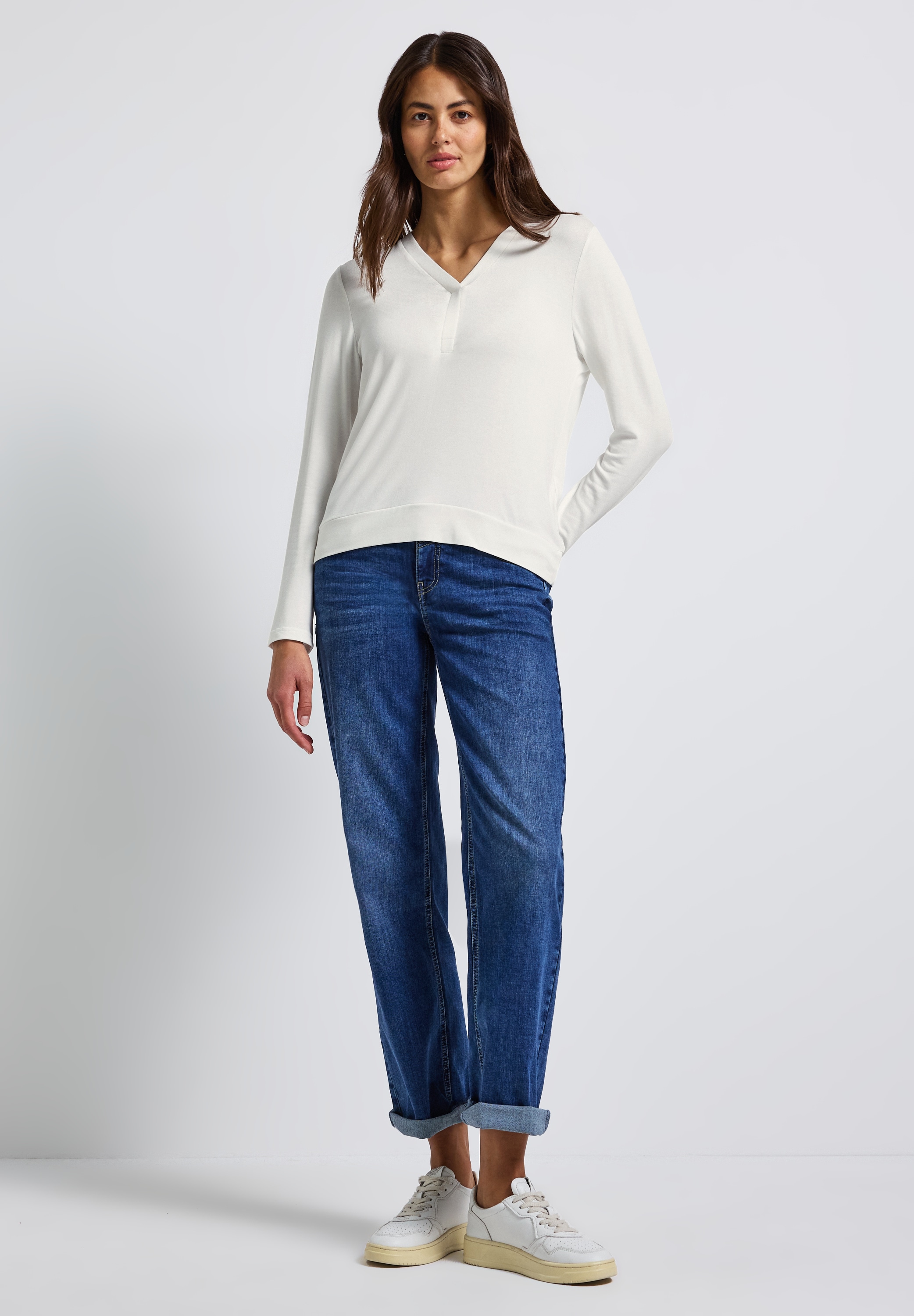 STREET ONE Langarmshirt, aus strecthigem Viskosematerial
