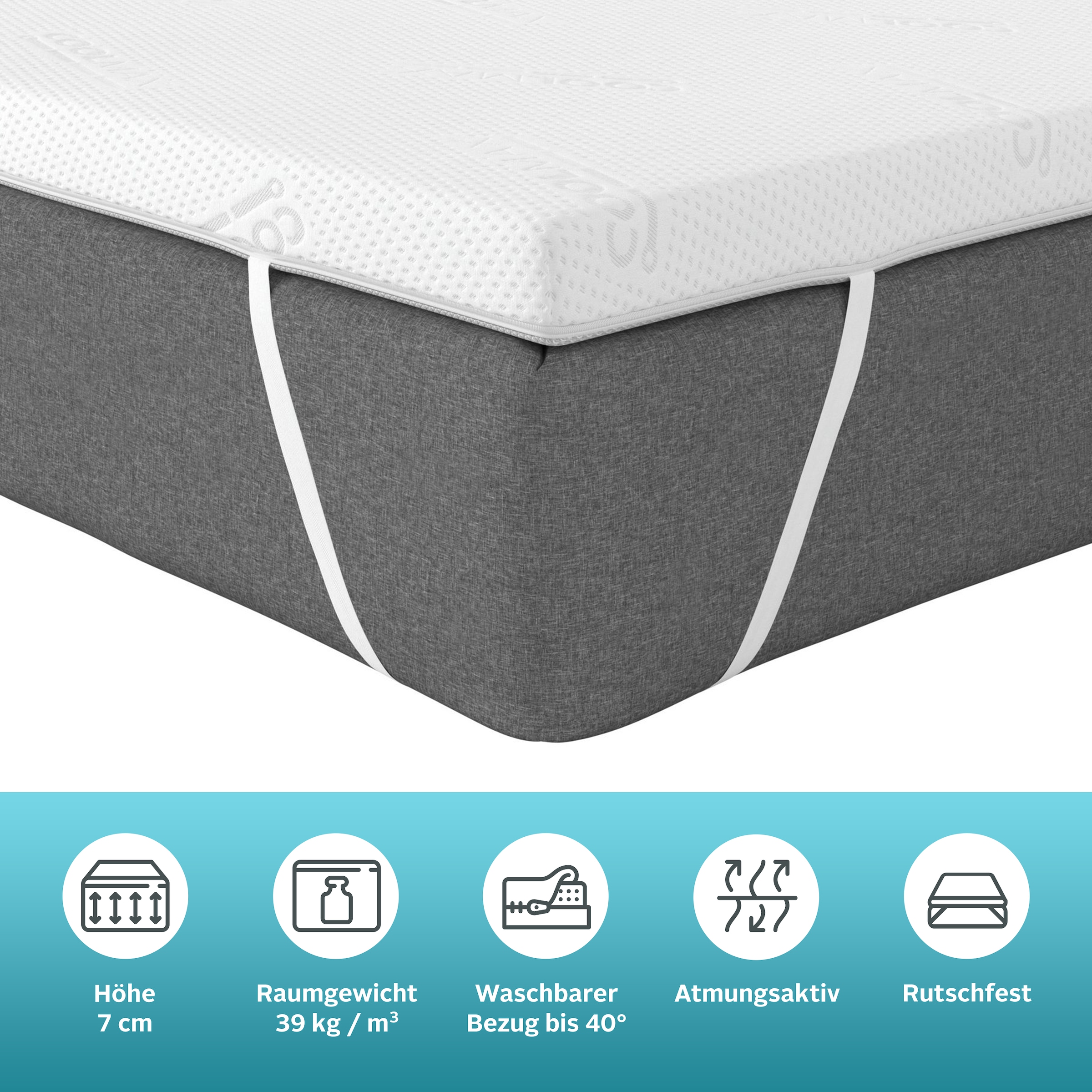 Älgdröm Topper »Lasse, Topper 90x200 cm,180x200 cm«, (1 St.), Matratze, Boxspringbett geeignet, ergonomisch