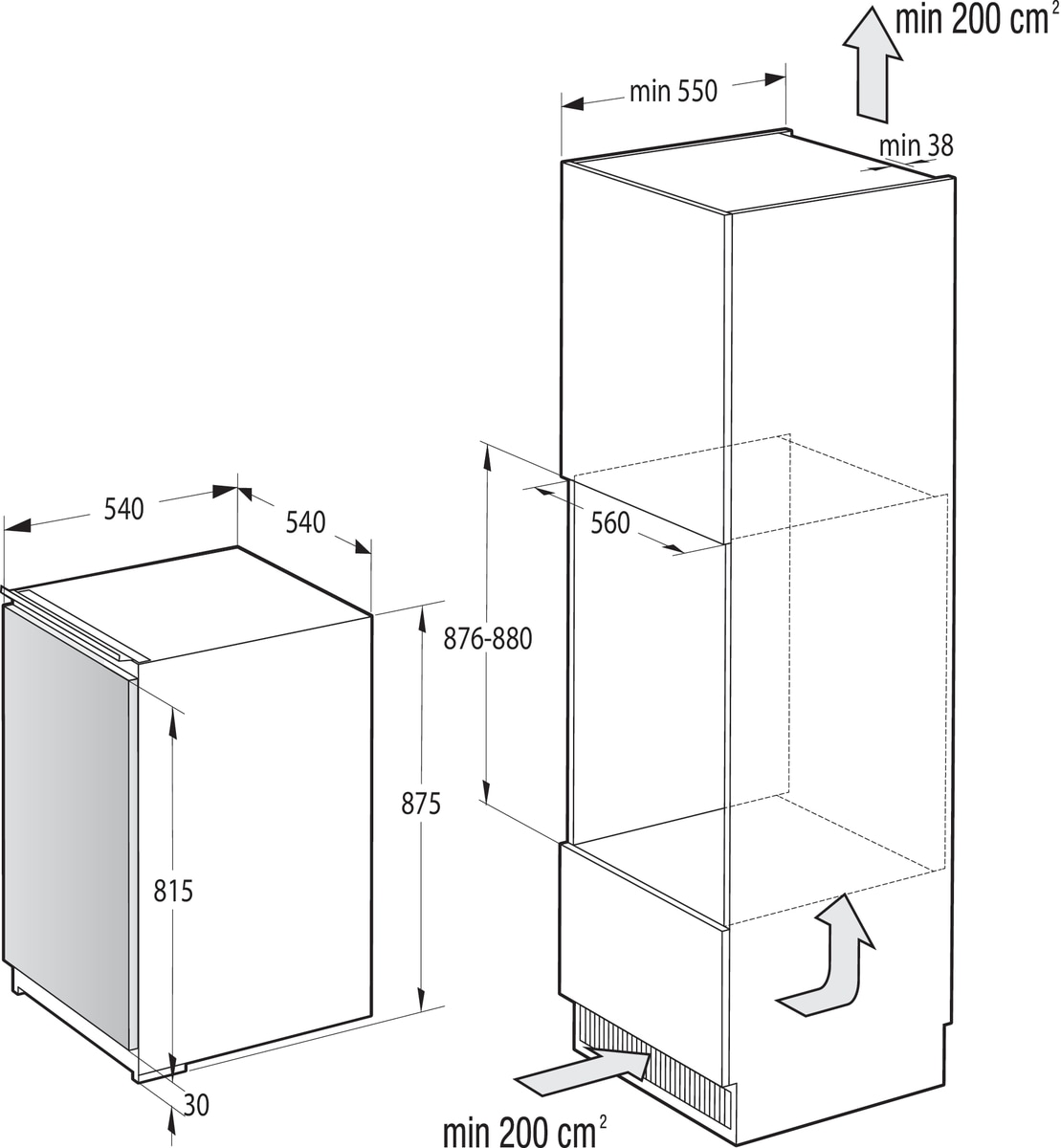 GORENJE Einbaukühlschrank »RI409EP1«, 129 Liter Volumen