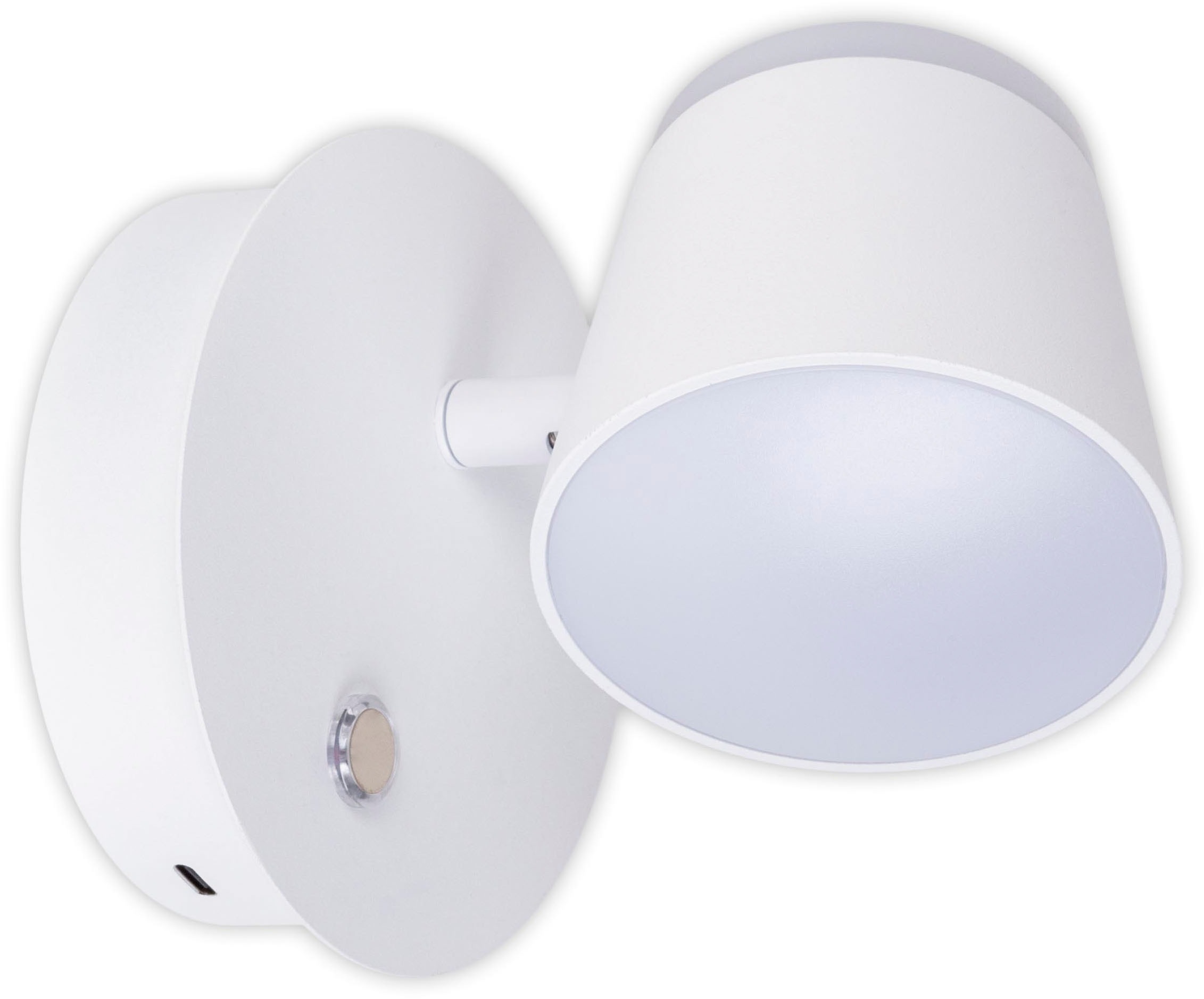 näve LED Wandleuchte »Tondo«, 1 flammig, Leuchtmittel LED-Modul | LED fest integriert, magnetisch, Akku Aufladung per USB-C Kabel, dimmbar per touch, Memory