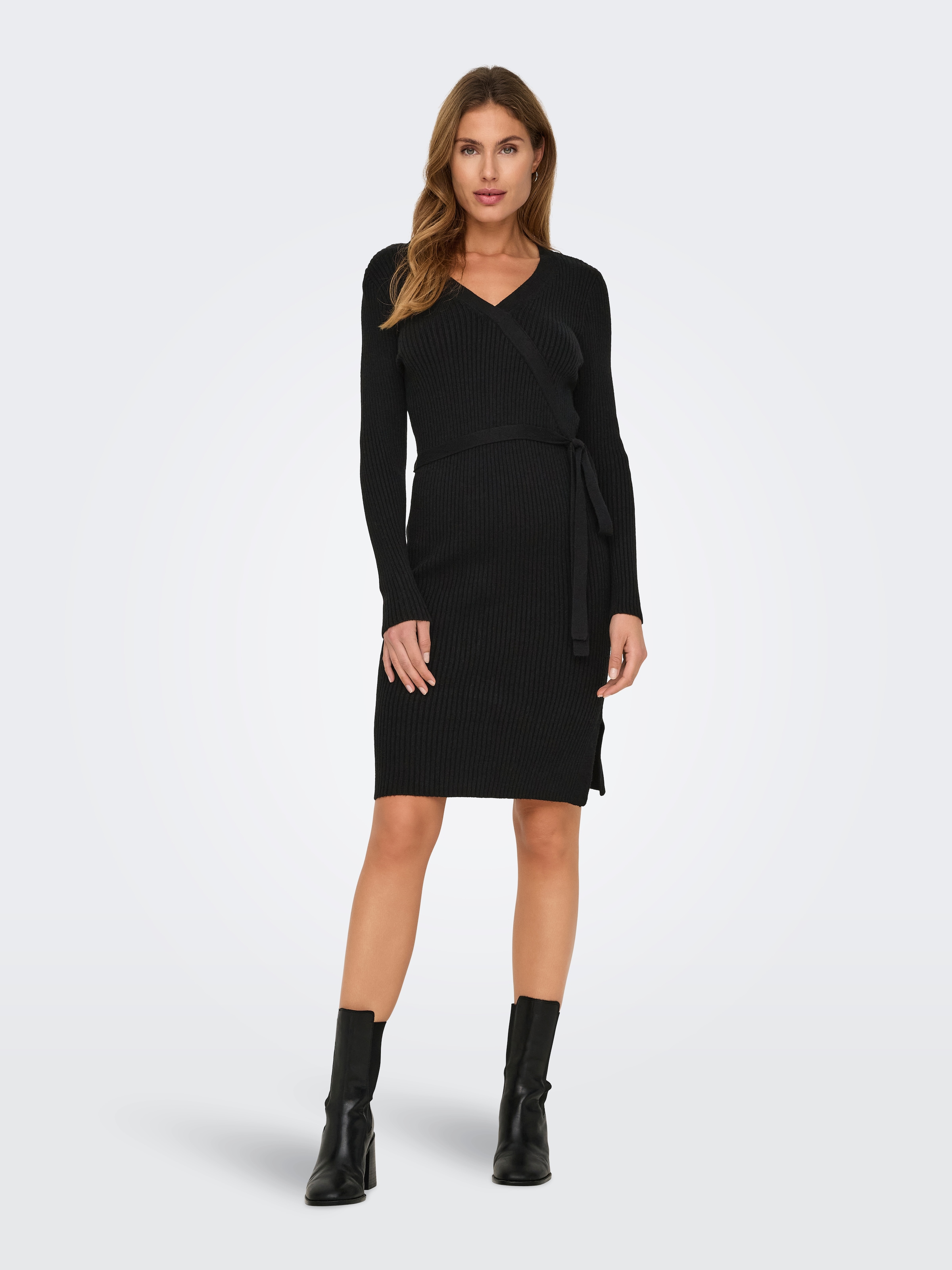 ONLY Strickkleid »ONLVENLO L/S RIB WRAP DRESS RP KNT«