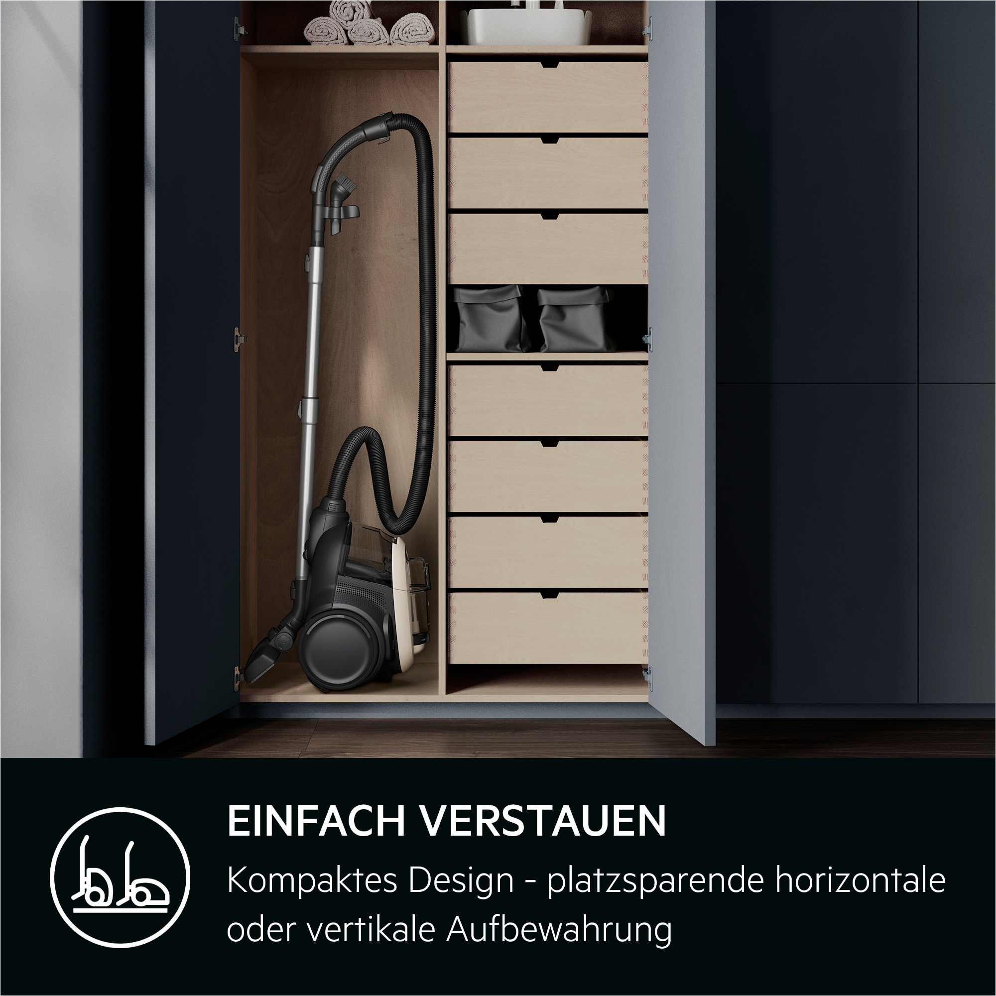 AEG Bodenstaubsauger »AL61C2SW« 700 W beutellos Kraftvolle Reinigung: AUTO‑Bodendüse für Hartböden, Teppiche & Laminat