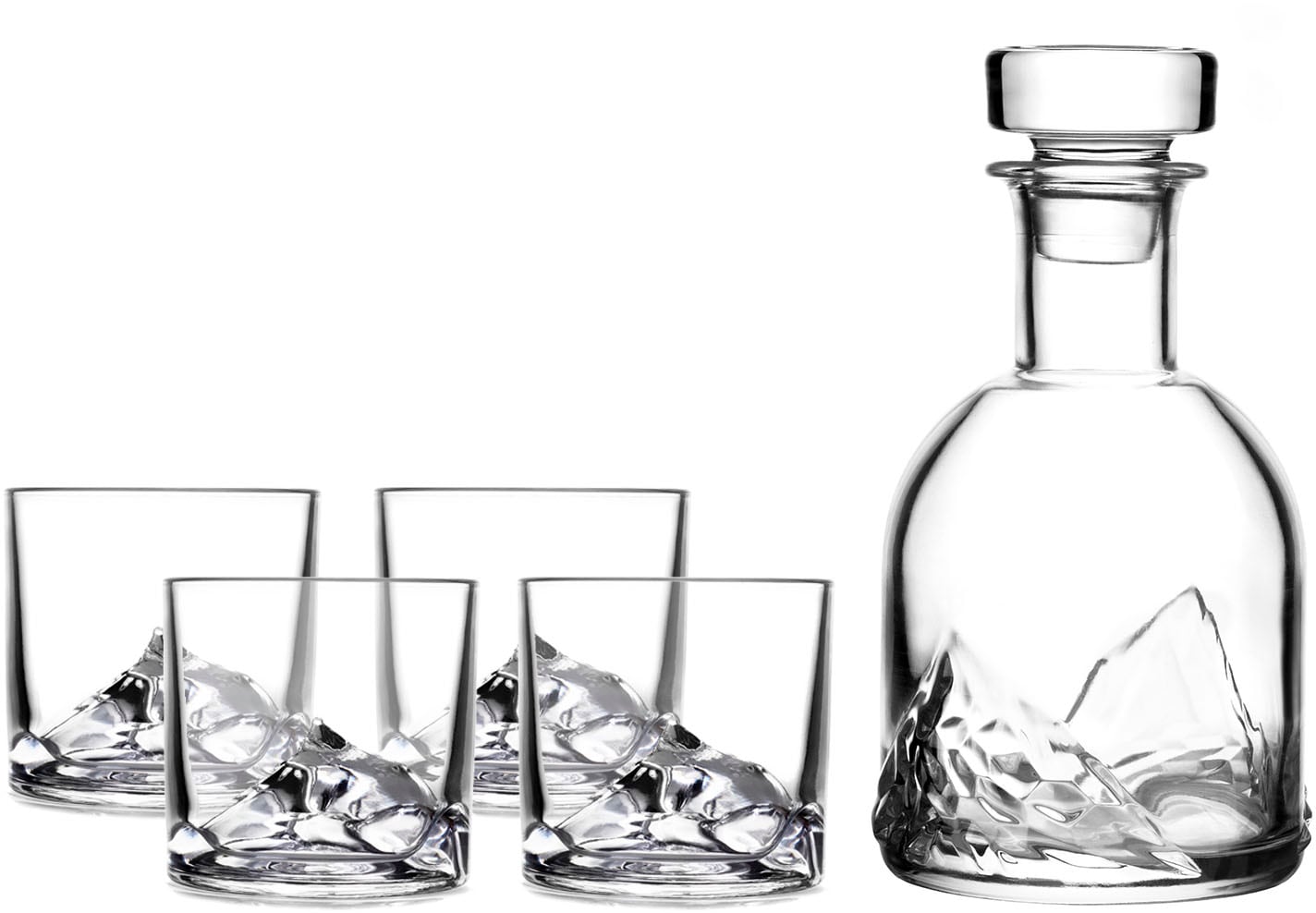 LIITON Whiskyglas »Everest«, (Set, 5 tlg.), 5-teilig, mit Dekanter