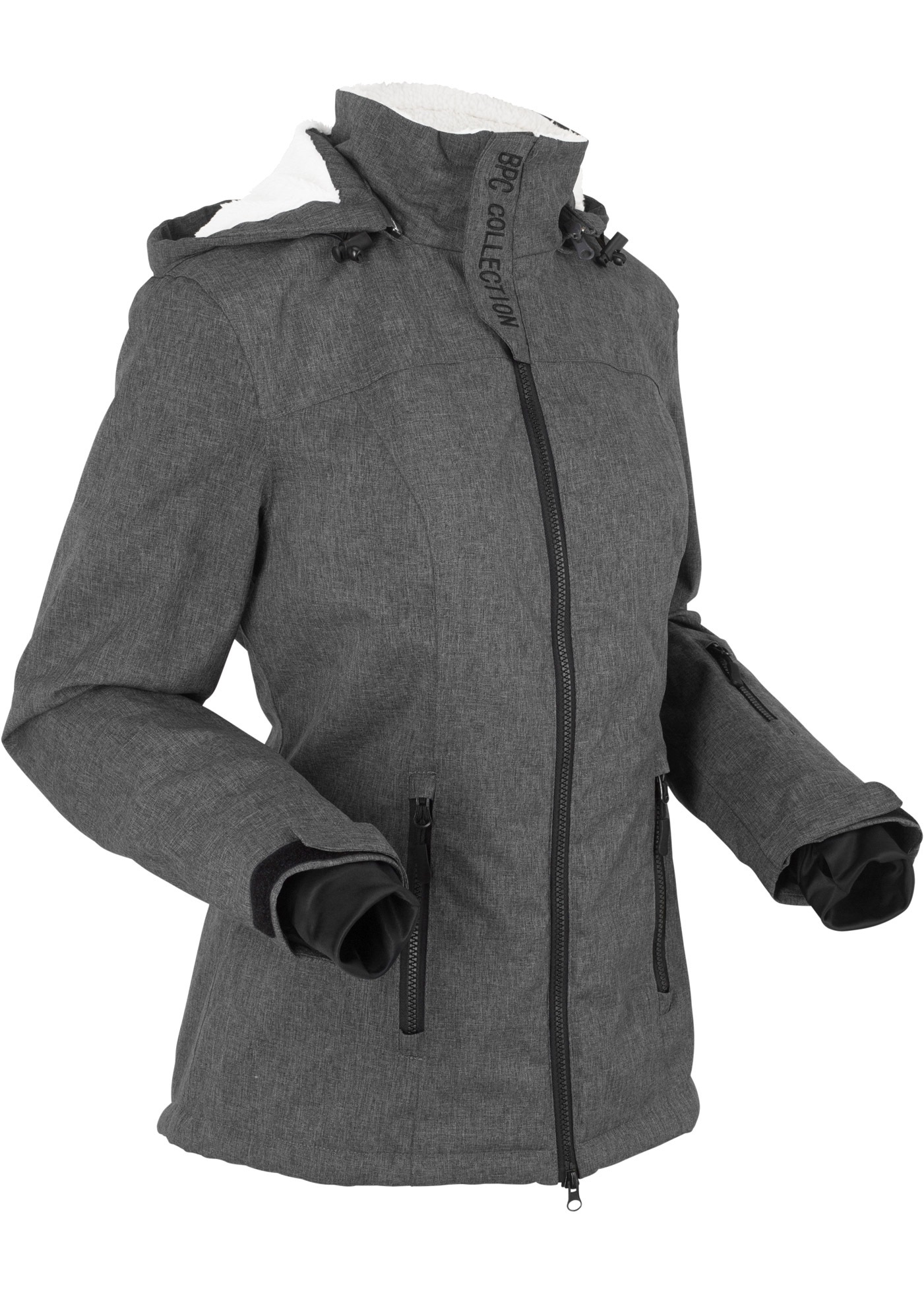 bonprix Funktionsjacke mit Kapuze Wasserdichte Winterjacke mit Outdoor-Funktion und Teddyfleece