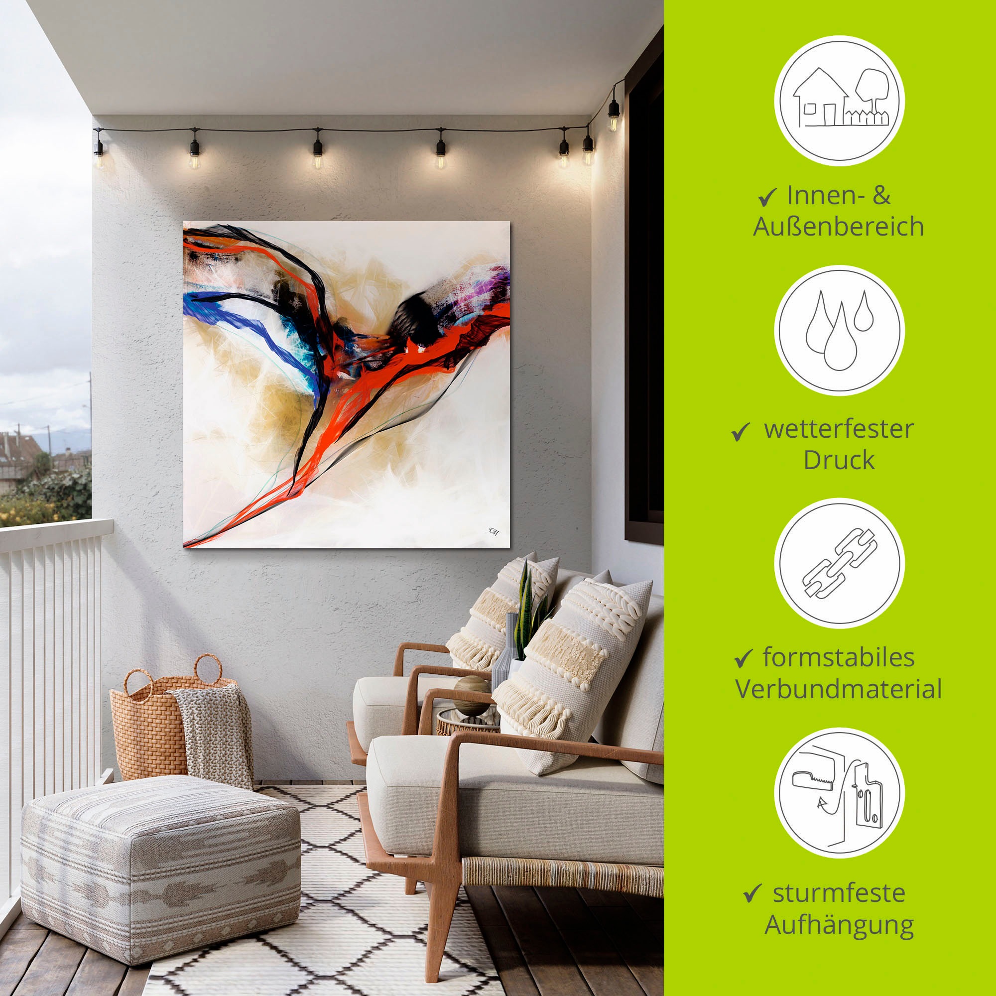 Artland Wandbild »Engel - abstrakt I«, Muster, (1 St.), als Alubild, Outdoorbild, Poster in verschied. Größen