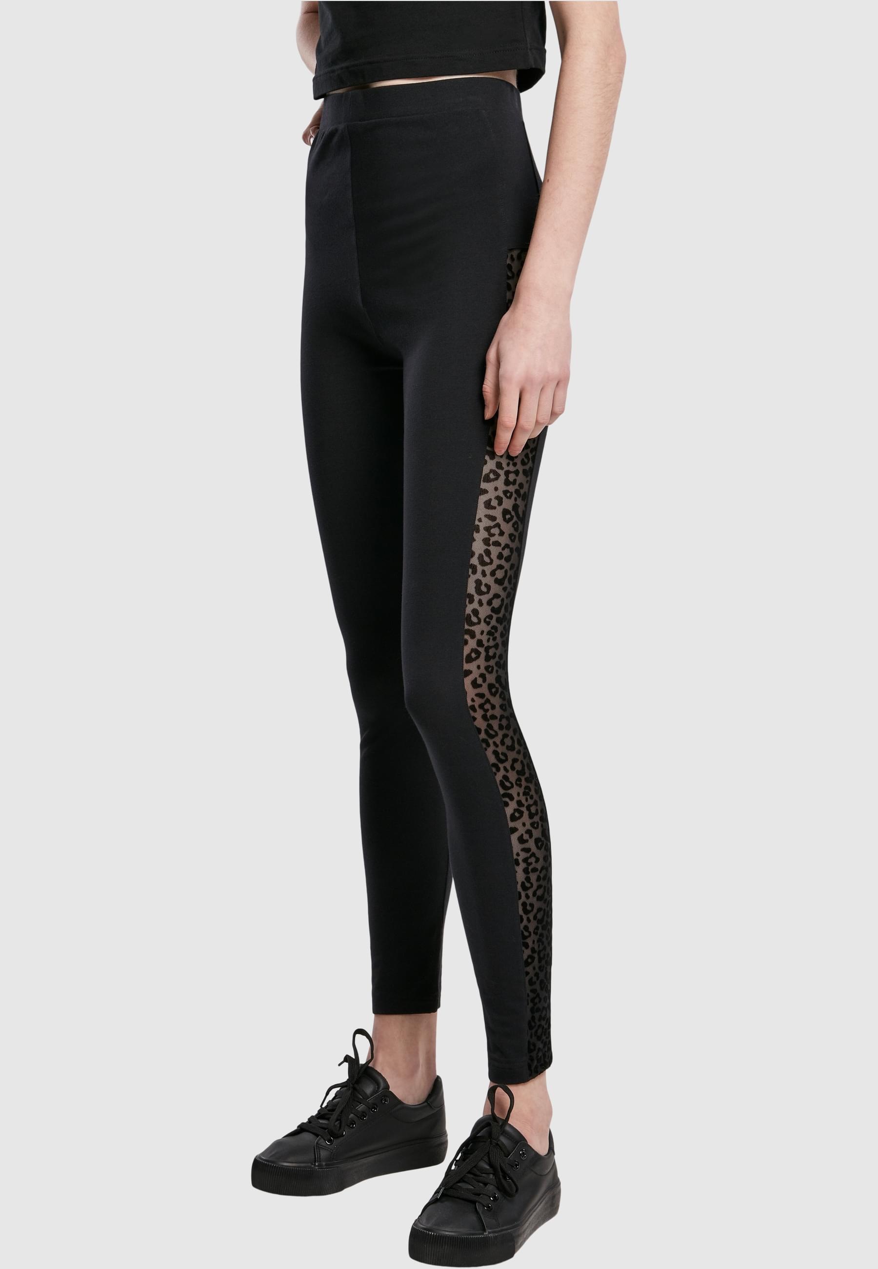 URBAN CLASSICS Leggings »Urban Classics Damen Ladies Flock Lace Stripe Leggings«, (1 tlg.)