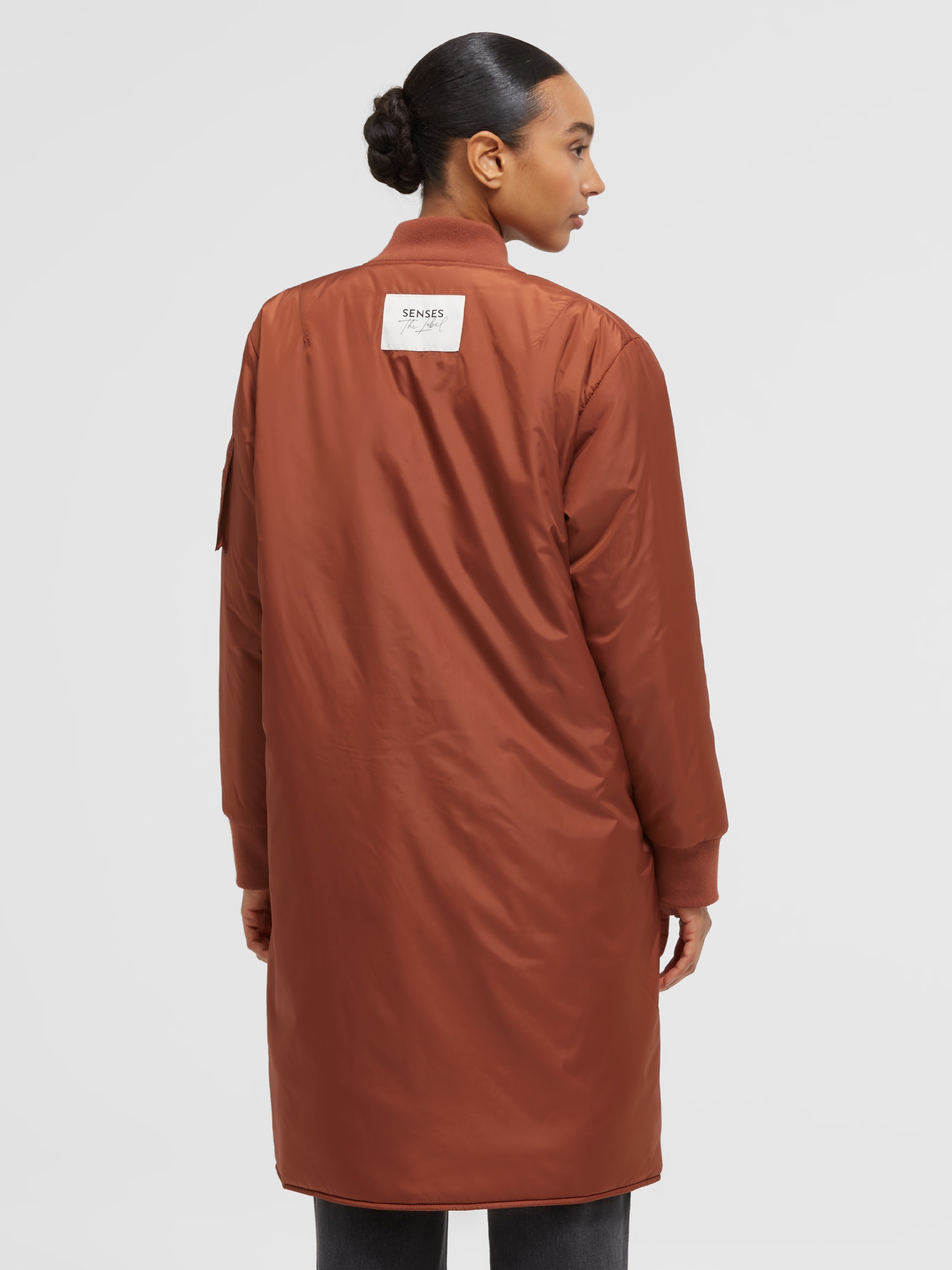 SENSES.THE LABEL Langjacke ohne Kapuze mit Zwei-Wege-Reißverschluss