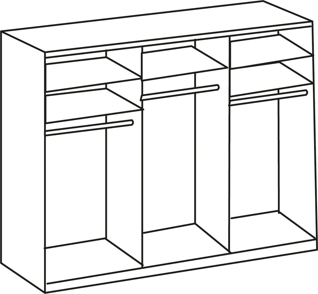Wimex Schwebetürenschrank »Bramfeld«, | mit Einlegeböden BAUR zusätzlichen Glaselementen und