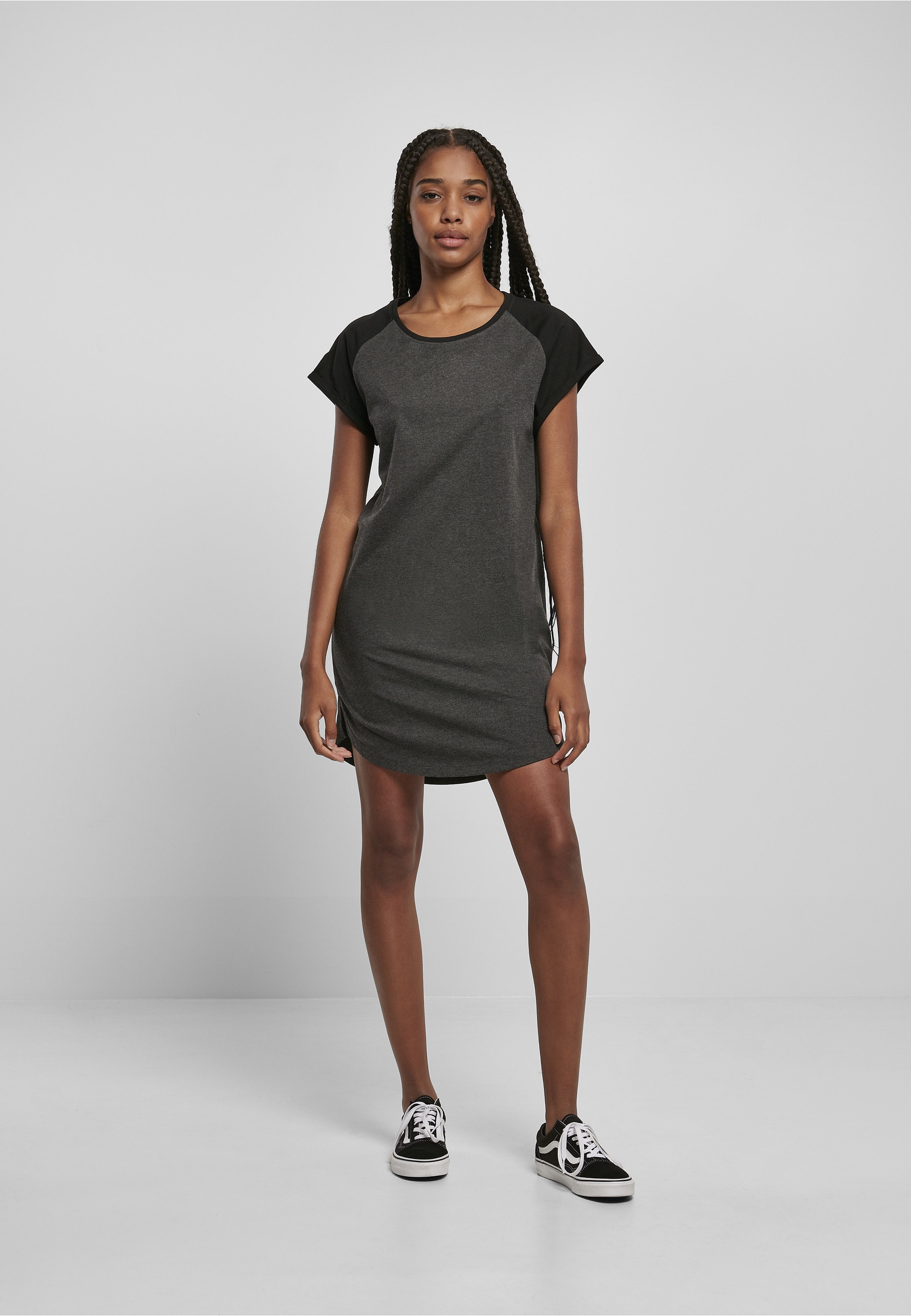 URBAN CLASSICS Shirtkleid »Urban Classics Damen Ladies Contrast Raglan Tee Dress« 1 Stk. tlg.