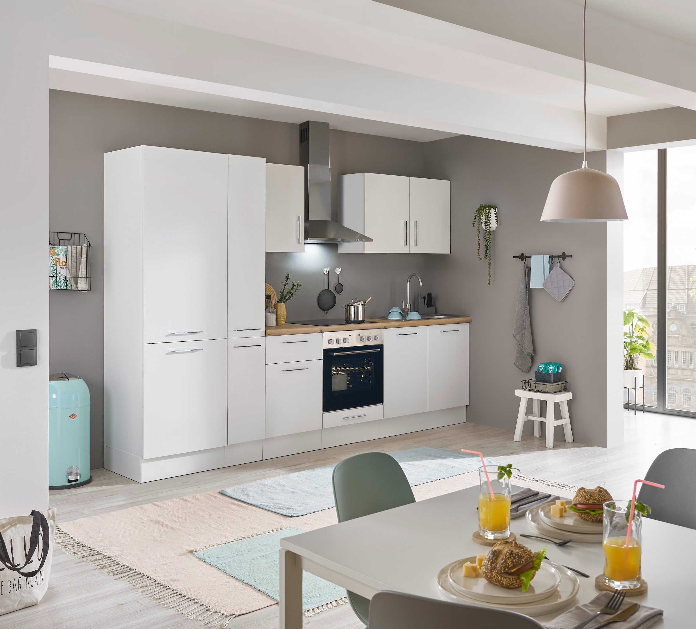 BASIC by Balculina Küchenzeile »Turin«, Breite 300 cm, wahlweise mit E-Geräten