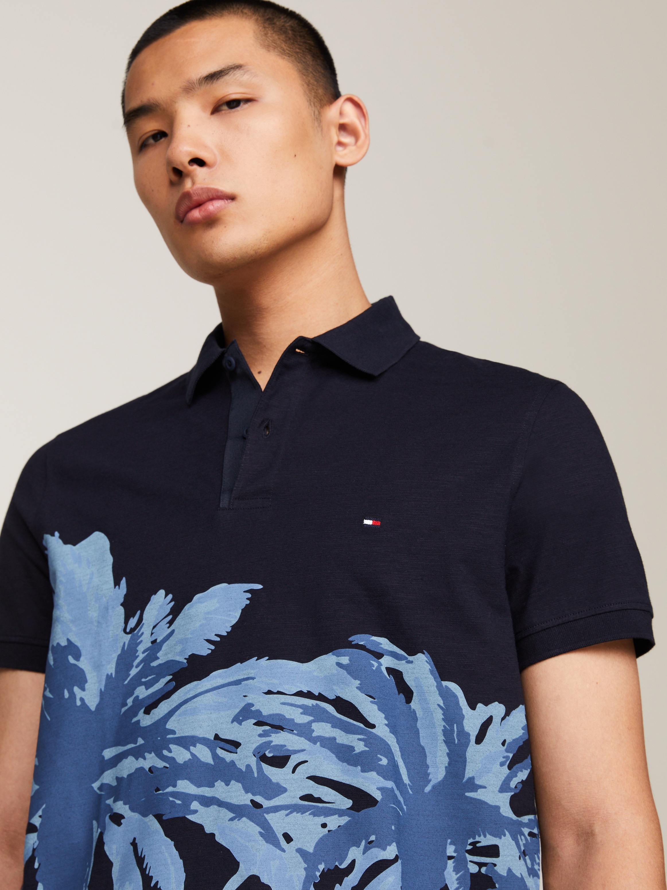 Tommy Hilfiger Poloshirt "PALM PLACEMENT PRINT REG POLO", kontrastreicher P günstig online kaufen