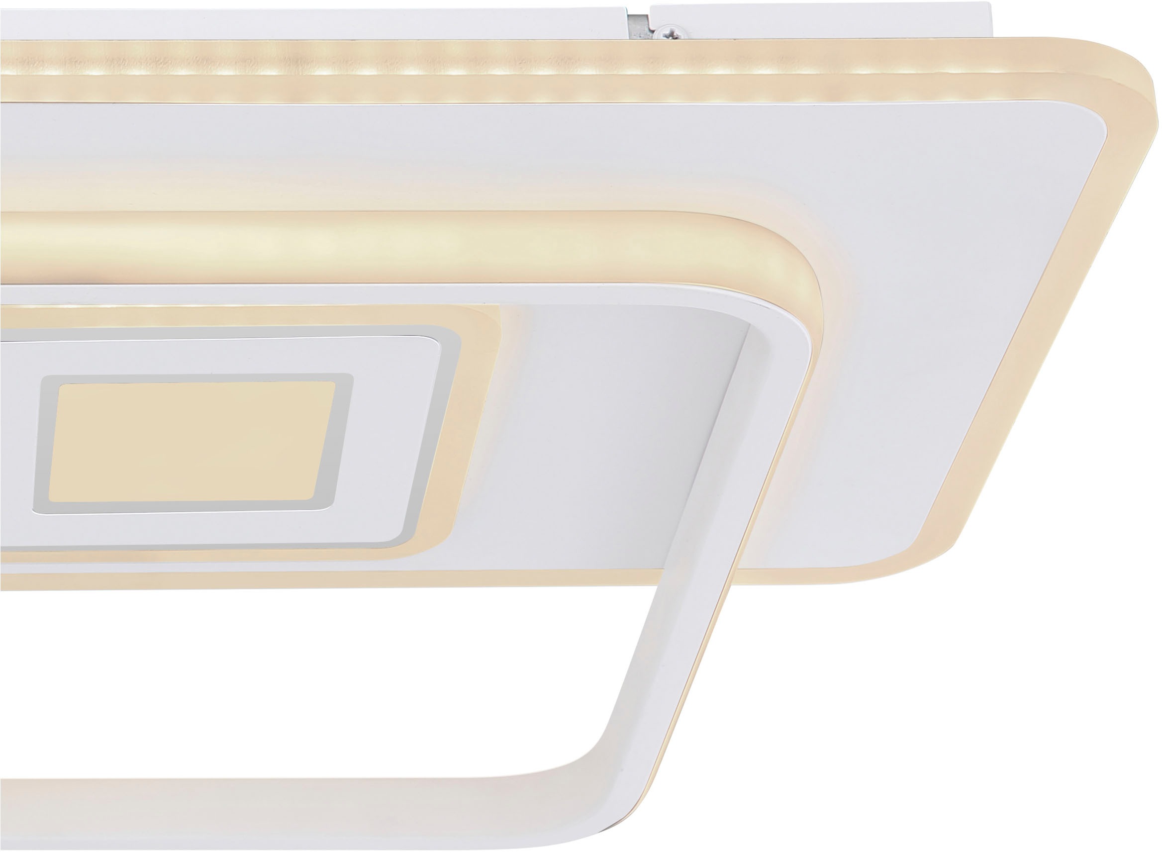 GLOBO LIGHTING Deckenleuchte »RODERICK« LED-Modul 1 Stk. Deckenleuchte Weiß/Opal, dimmbar, LED 55W, Fernbedienung