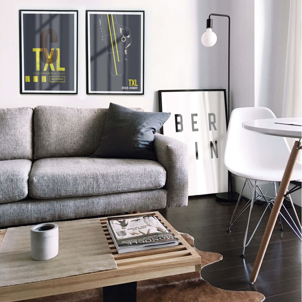 Wall-Art Poster »Wandbild TXL Grundriss Berlin«, Grundriss, (1 St.)