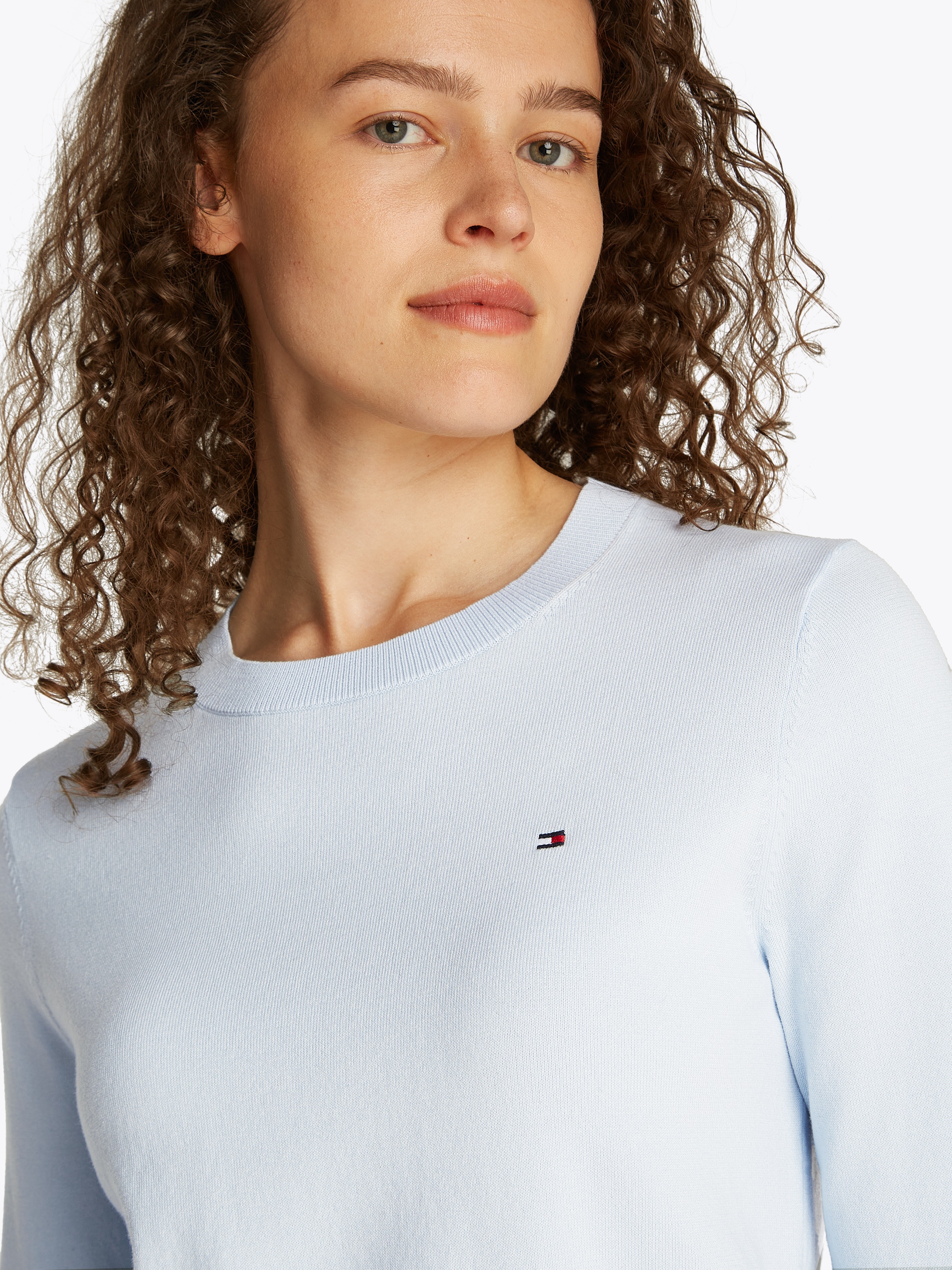 Thumbnail - Tommy Hilfiger "CO JERSEY STITCH LS C-NK SWT" mit Logostickerei