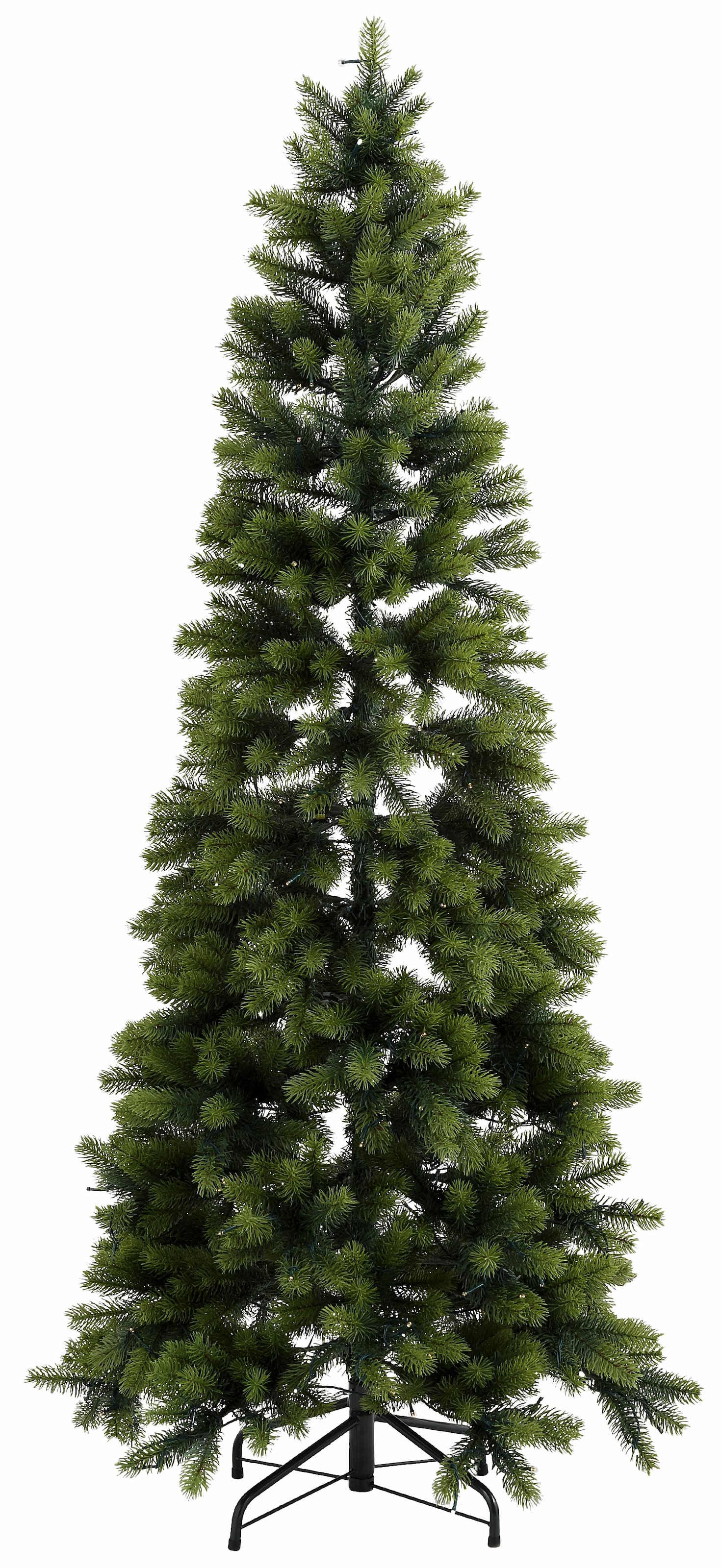 Creativ deco Künstlicher Weihnachtsbaum »Weihnachtsdeko, künstlicher  Christbaum, Tannenbaum«, in schlanker Form, mit LED-Lichterkette bestellen  | BAUR