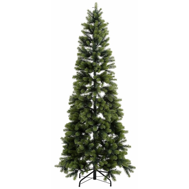 Creativ deco Künstlicher Weihnachtsbaum »Weihnachtsdeko, künstlicher  Christbaum, Tannenbaum«, in schlanker Form, mit LED-Lichterkette bestellen  | BAUR