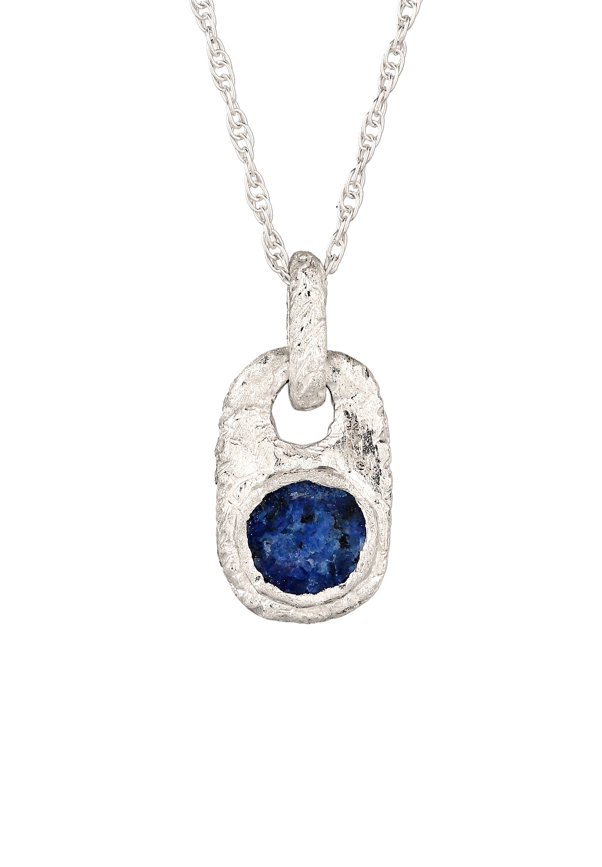 Kuzzoi Kette mit Anhänger »Halskette Lapis Lazuli Blau 925 Sterling Silber«