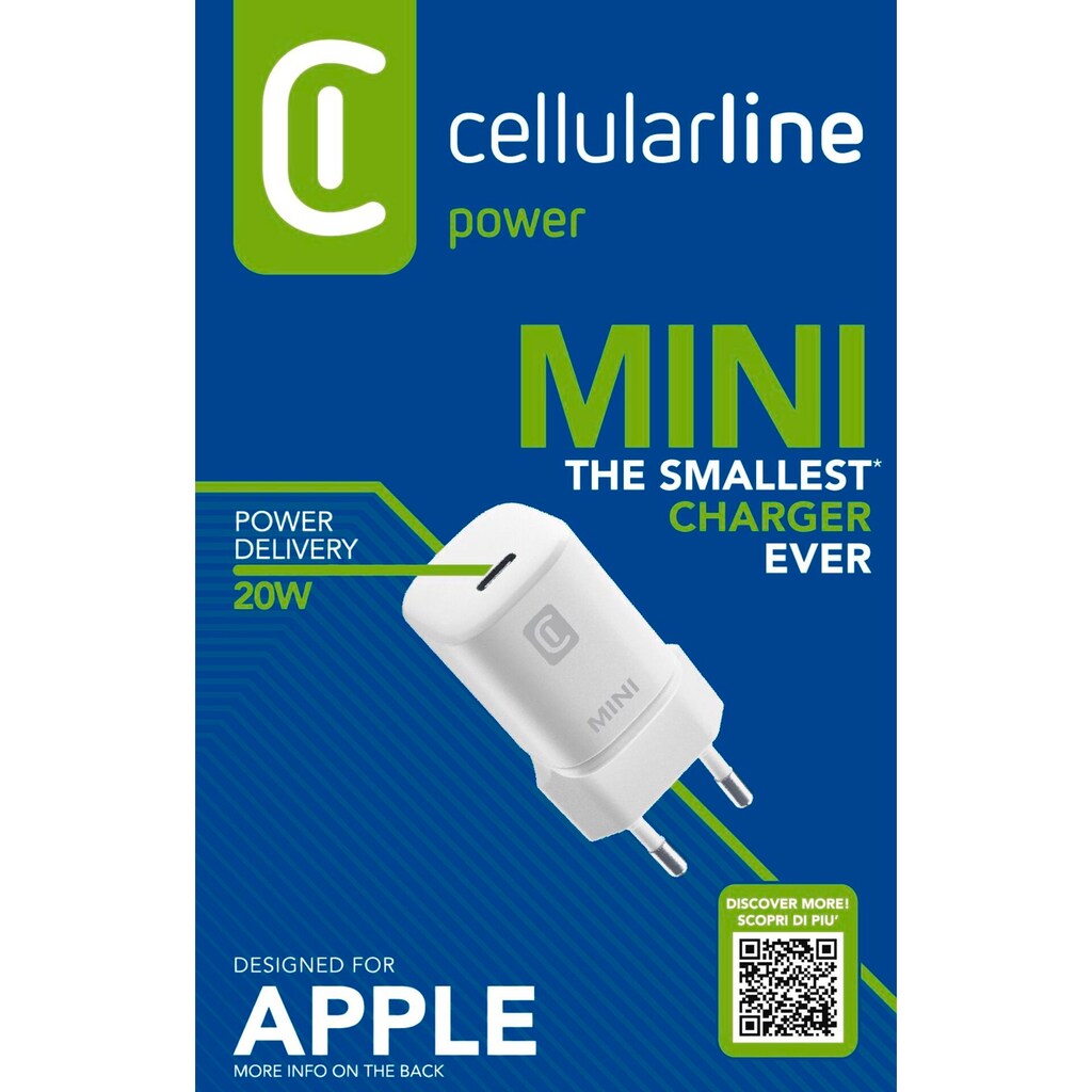 Cellularline Smartphone-Ladegerät »Mini USB-C charger 20W für iPhone«