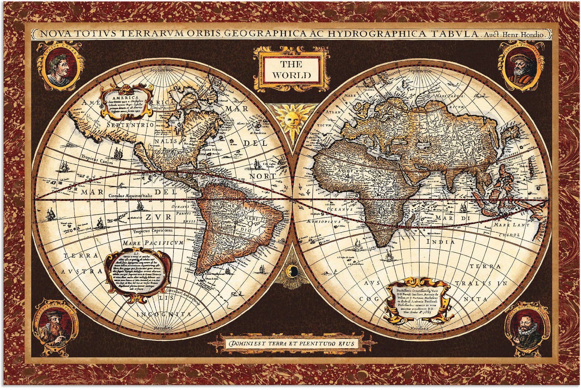 Artland Wandbild "Weltkarte" 1 Stk. tlg. als Alubild, Outdoorbild, Leinwand günstig online kaufen